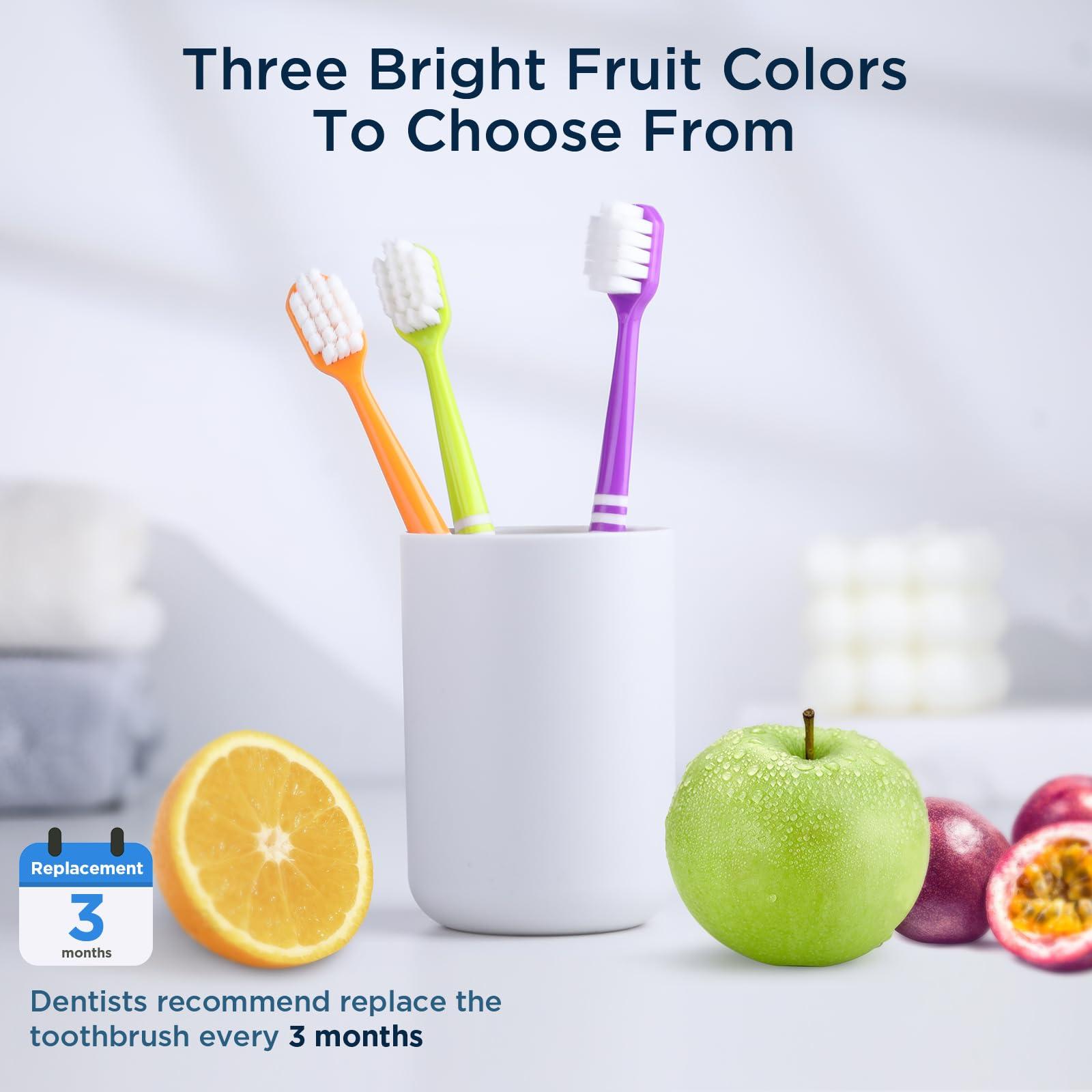 Oralphi Extra Soft Toothbrush for Sensitive Gums, Wide Head Soft Bristle Toothbrush with 10000 Soft Flossing Micro Nano Bristles for Adults, Pregnant Women, Elderly, Braces - Image 8