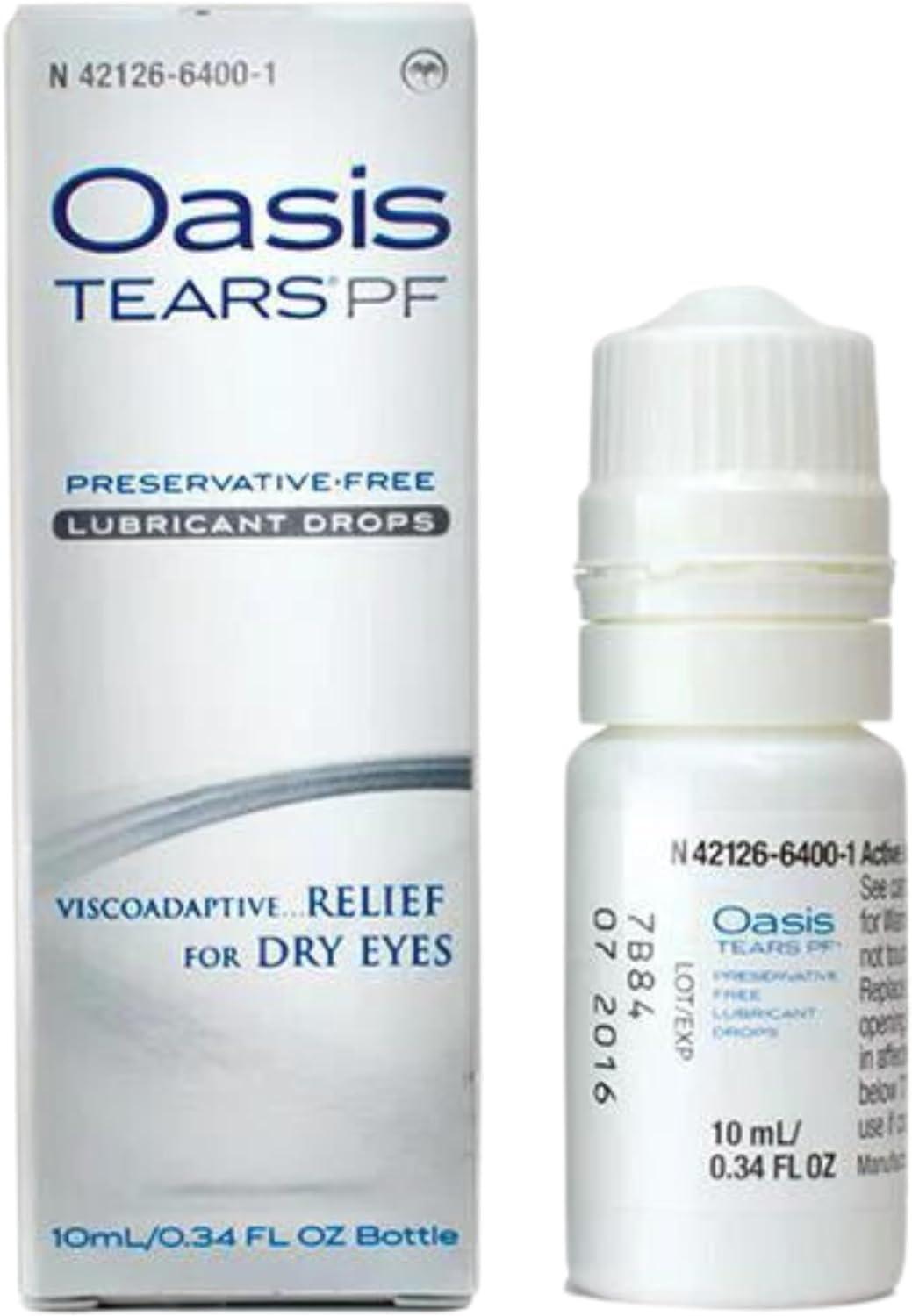 Oasis TEARS PF Preservative-Free Lubricant Eye Drops Dry Eye Relief | Artificial Tears | 0.34 FL OZ (10 mL)