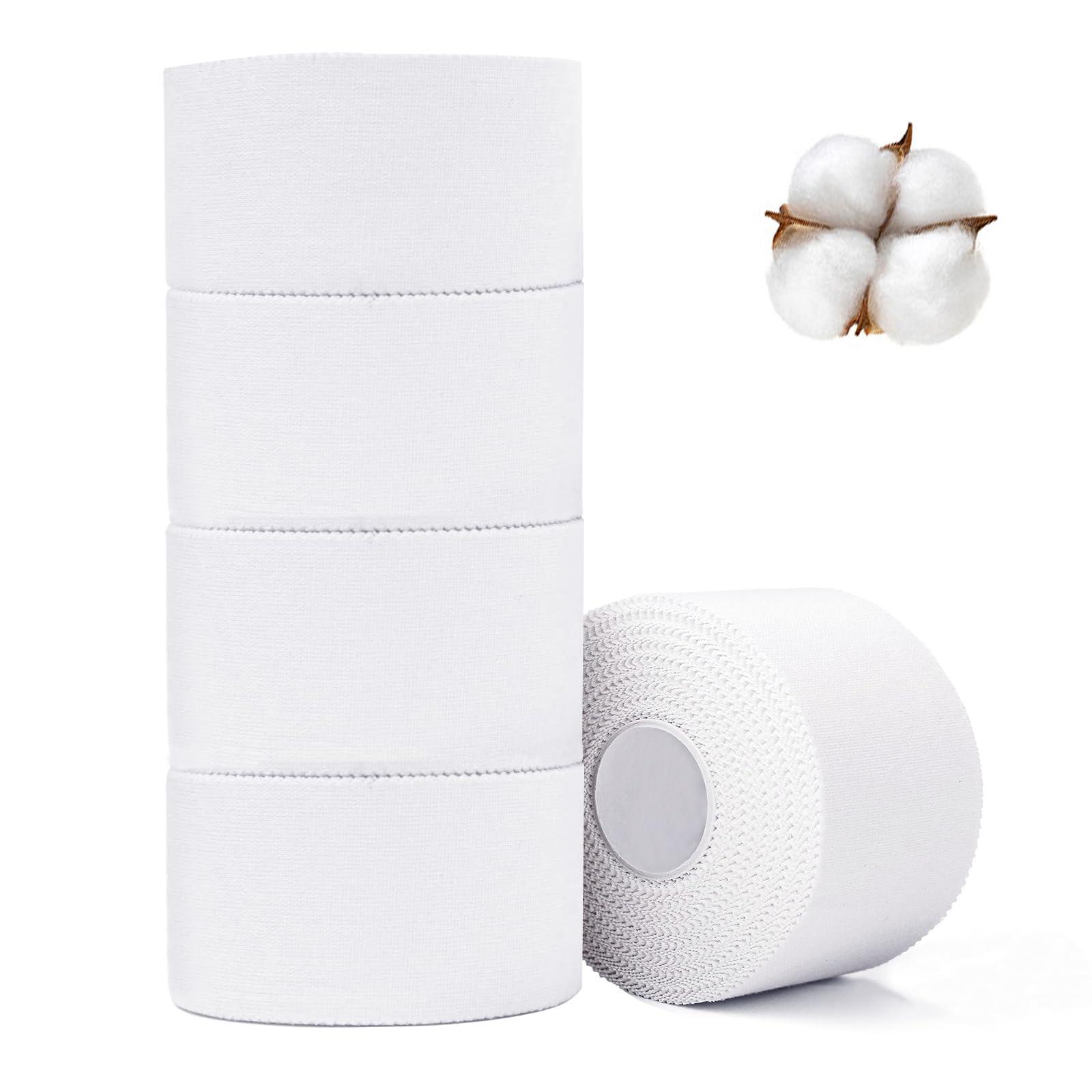 ADMITRY Athletic Tape,5 Pack White Sports Tape,Very Strong No Sticky Residue Wrist Ankle Tape for Gymnastics Boxing Lacrosse Climbing Hockey Bat Injuries Medical (1.5 Inches) - Image 8