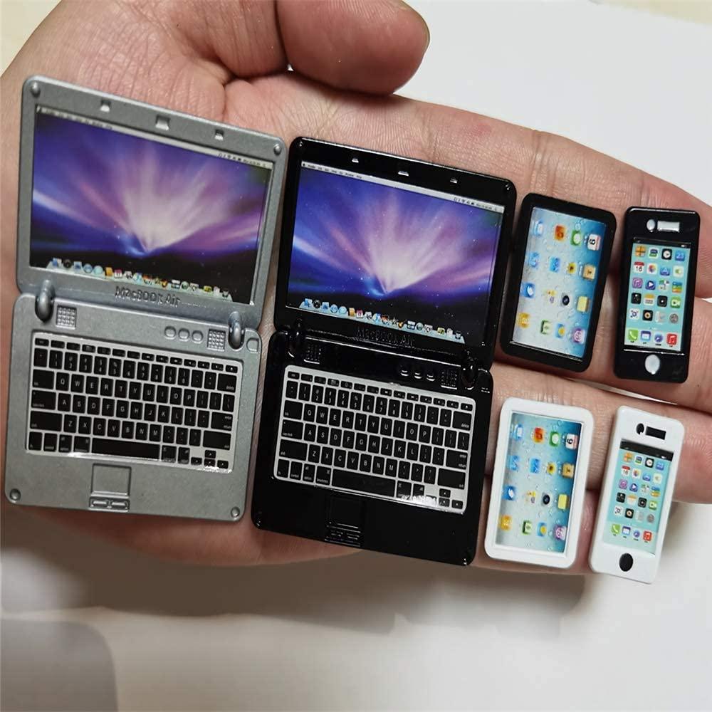 SXFSE Dollhouse Decoration Accessories, 6 Pack 1/12 1/6 Dollhouse Miniature Scene Model Mini Laptop Tablet and Smart Phone Scene Model (Multicolored) - Image 4