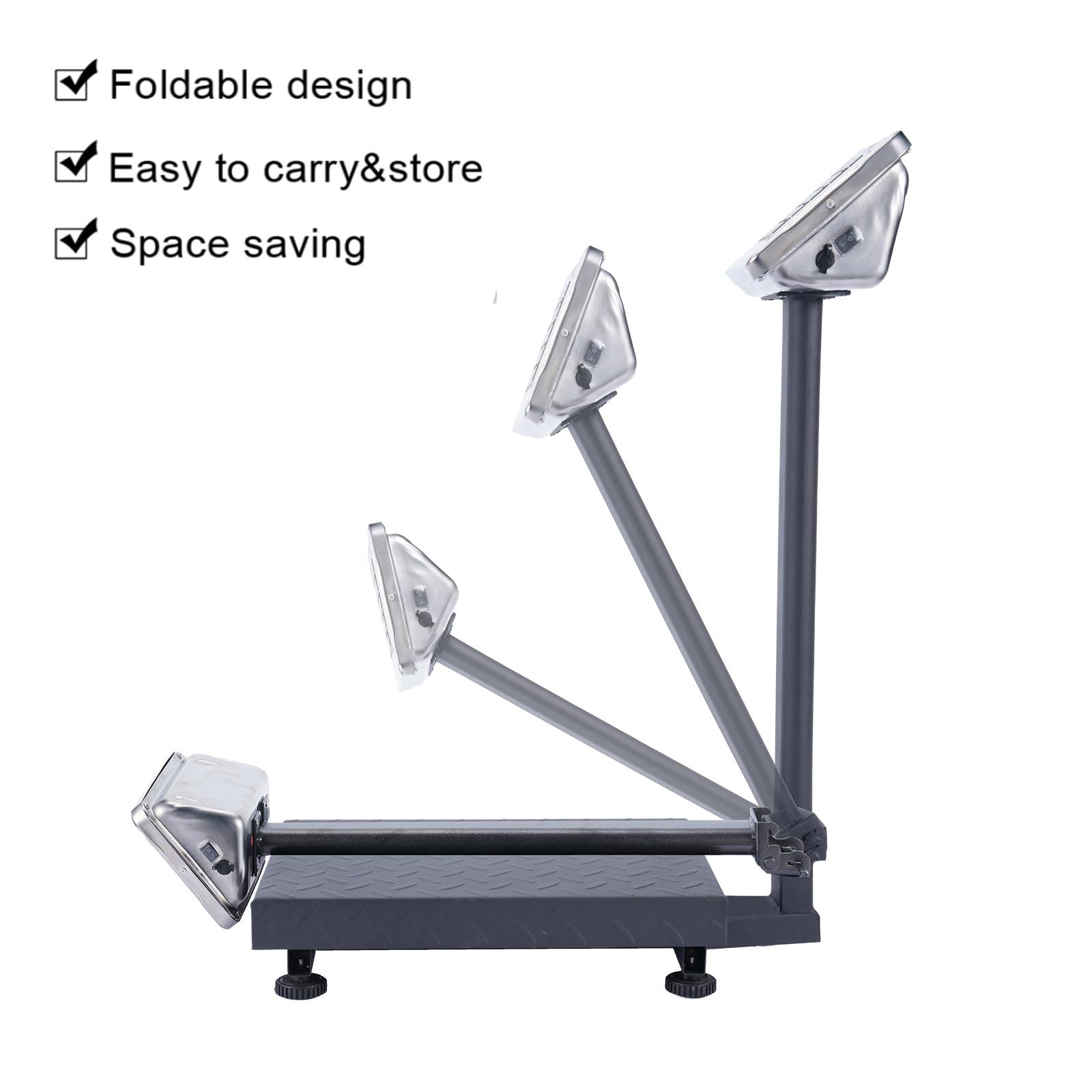 TUFFIOM 220lb Weight Electronic Platform Scale,Digital Floor Heavy Duty Folding Scales,Stainless Steel High-Definition LCD Display, Perfect for Postal Luggage Shipping Mailing Package Price Computing - Image 3