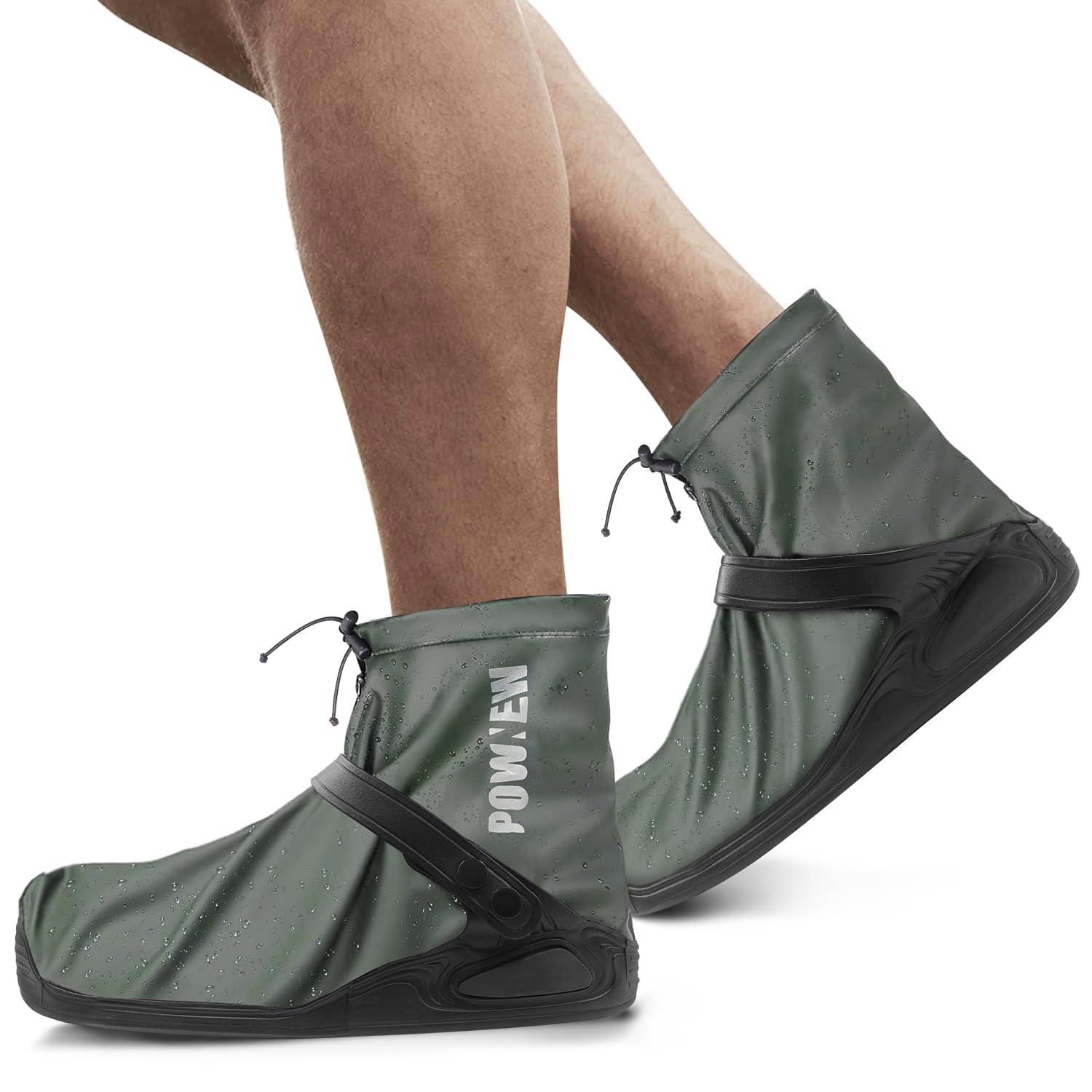 POWNEW Waterproof Rain Shoe Covers for Men and Women