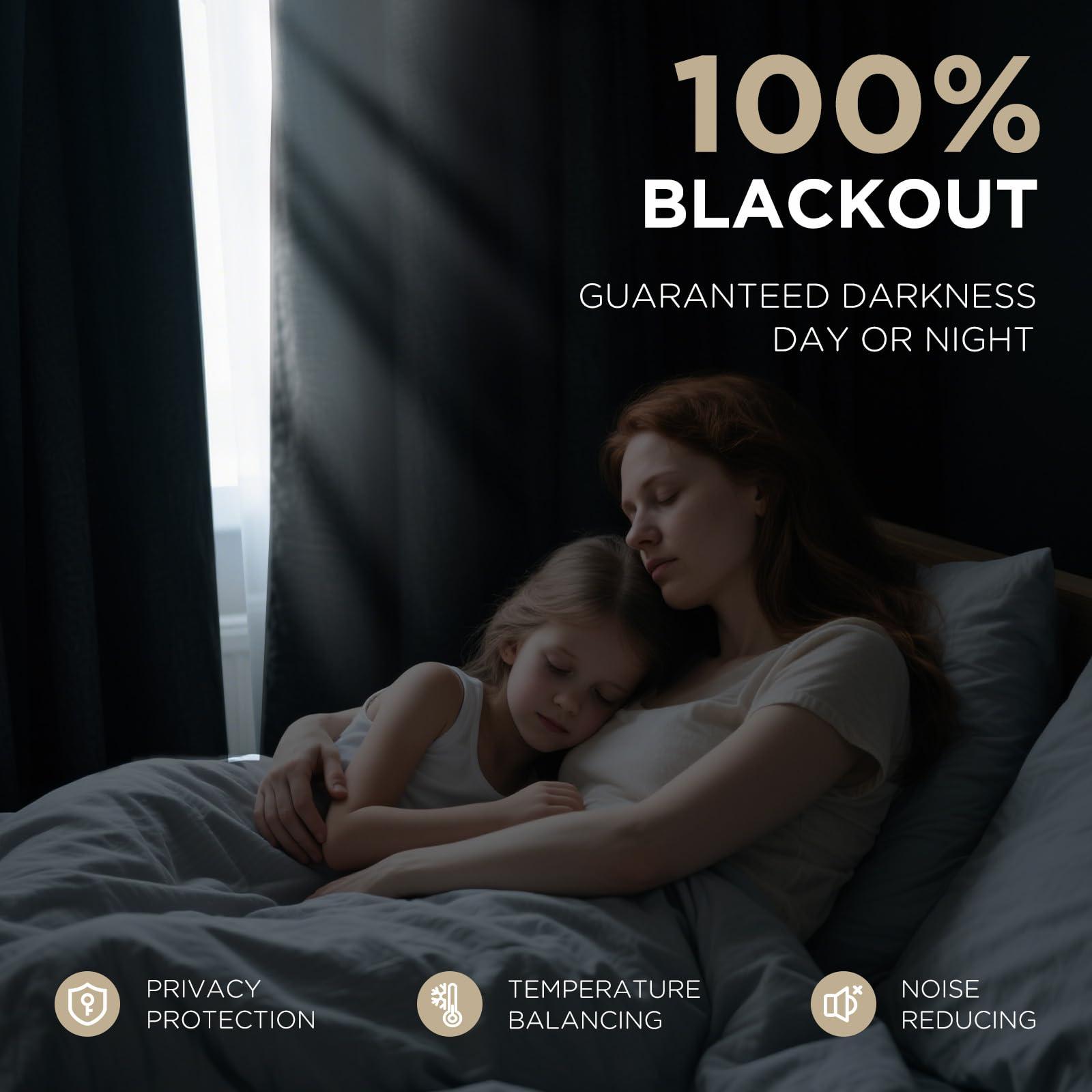 Joydeco Black 100% Blackout Curtains 84 Inch 2 Panels, Luxury Thermal Insulated Black Velvet Curtains for Bedroom Living Room, Soundproof Blackout Window Drapes, Rod Pocket & Back Tab (52W x 84L) - Image 4