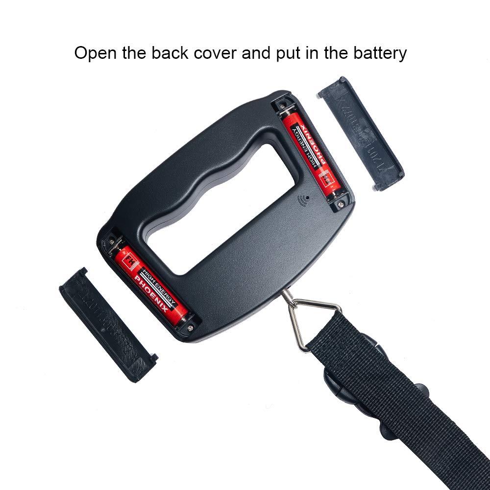 YAGSUW Handheld Digital Luggage Scale with Grip for Travel Portable Electronic Weighing Suitcase and Bag 110Lb/50kg Black - Image 5