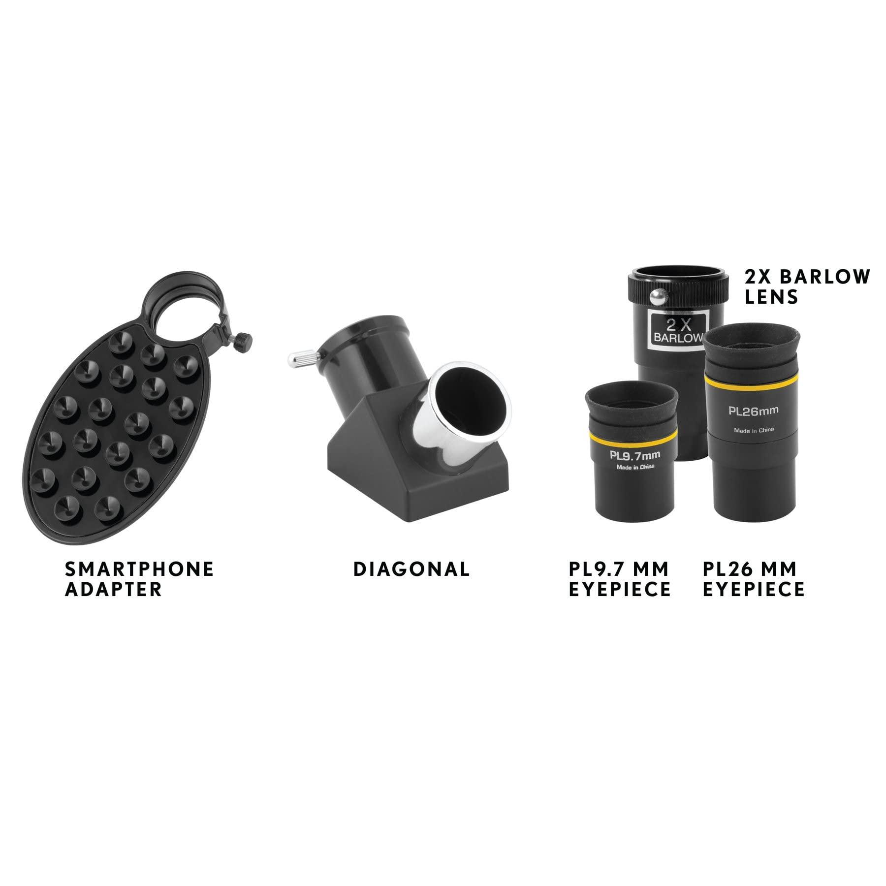 National Geographic 70mm Astronomical Refractor Telescope with Fully Coated Optics Adjustable Tripod and Astronomy App for Young Astronomers and Adult Sky Watchers - Image 4
