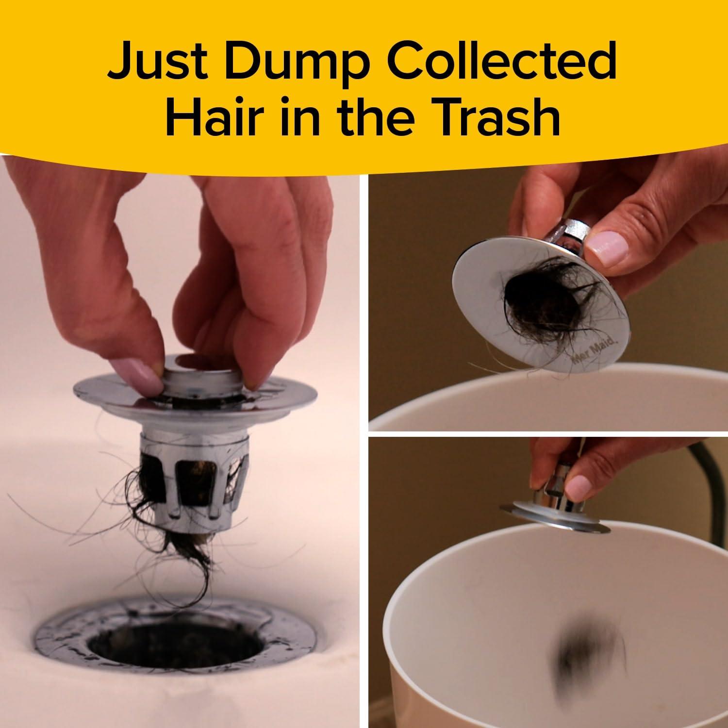Mer-Maid Drain Magic AS-SEEN-ON-TV Replace Broken or Missing Bathroom Drain Stoppers in Seconds, No Tools, Push To Fill, Hair Catcher Prevents Clogs, Watertight Silicone Seal,Chrome Plated Solid Brass - Image 7