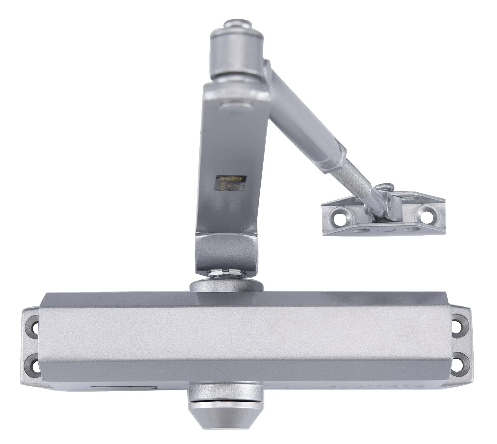Lynn Hardware Medium Duty Commercial Door Closer - DC6003 Automatic Door Closer, Surface-Mounted Auto Door Closer, Size 3 Automatic Door Closer for Home & Light Commercial Property, Aluminum