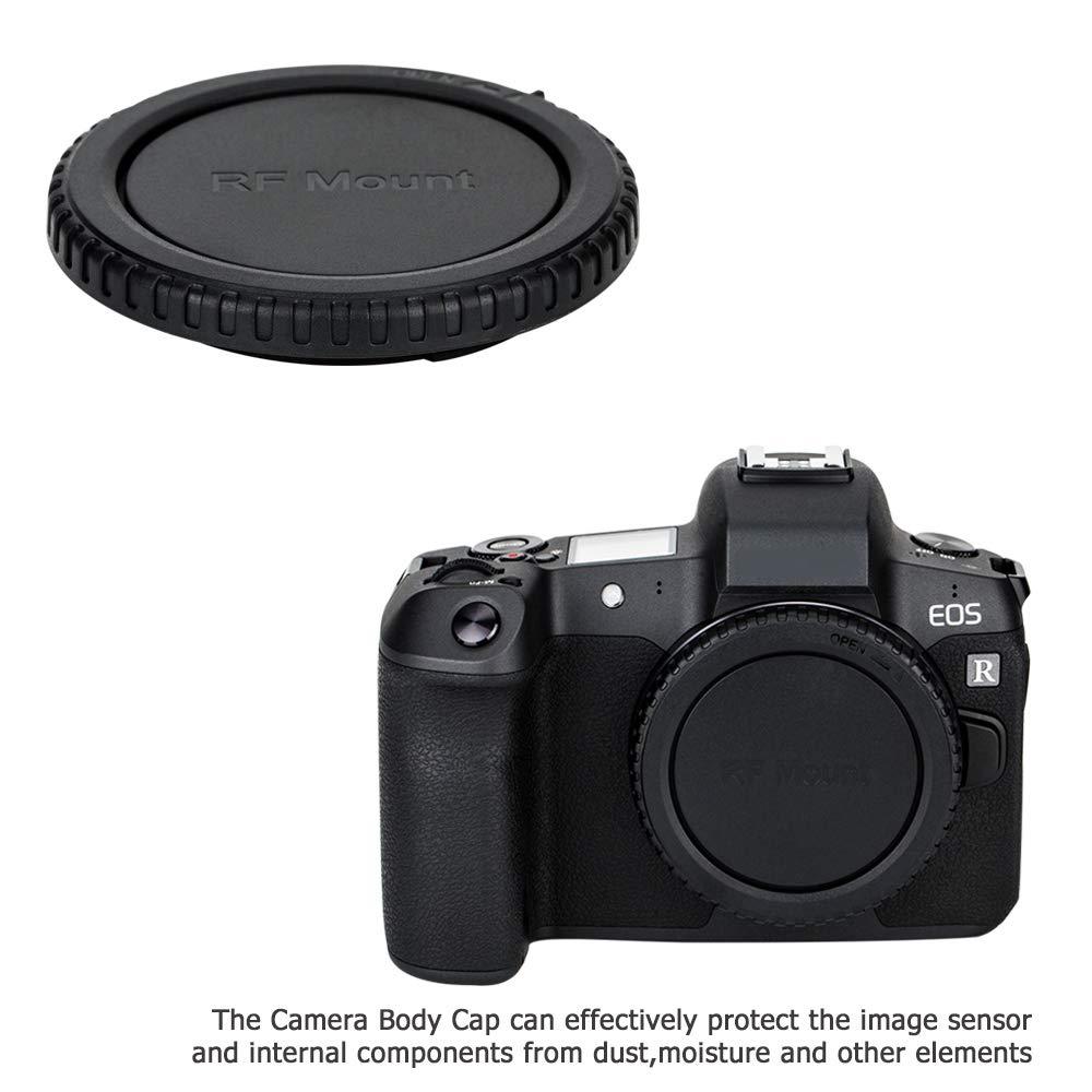 2 Pack RF Mount Body Cap Cover & Rear Lens Cap for Canon EOS R100 R50 R50V R8 R R1 R3 R5 R6 Mark II R7 R10 RP Mirrorless Camera & RF Mount Lenses, with 2 Extra Hot Shoe Protective Covers Included - Image 3