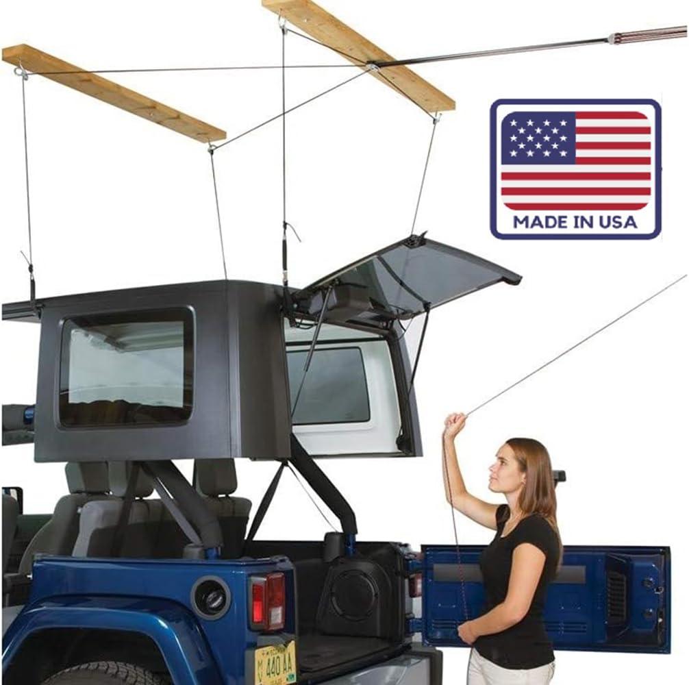 HARKEN - Truck Cap Overhead Garage Storage Hoist, Self-Leveling, Safe Anti-Drop System, Easy One-Person Operation, Smart Garage Organization - Image 4