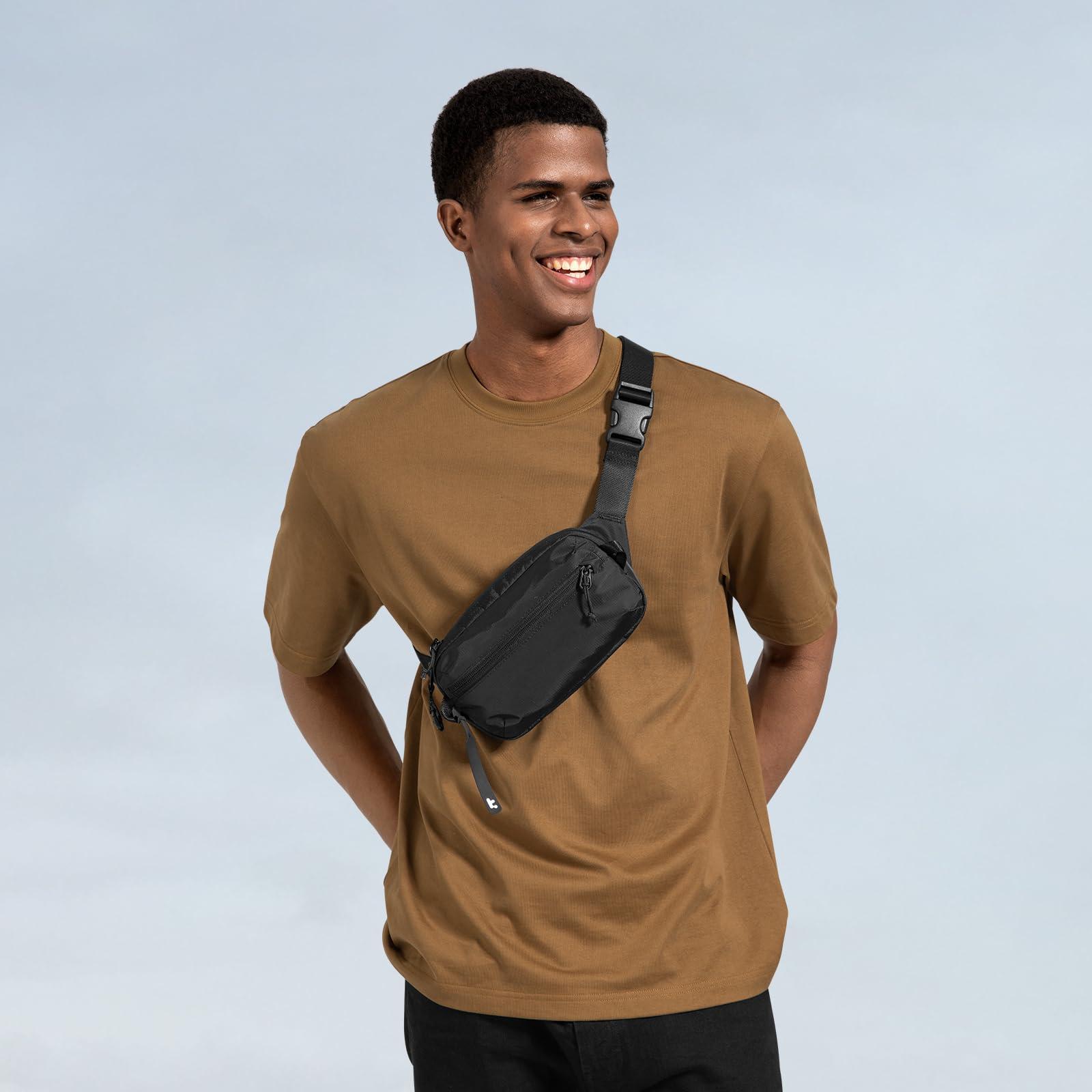 tomtoc 1.5L Sling Bag with RFID Blocking, Crossbody Bag Minimalist Chest Shoulder Pack for Men and Women, Water-resistant Lightweight Casual Waist Fanny Pack for Travel, Daily Use - Image 8