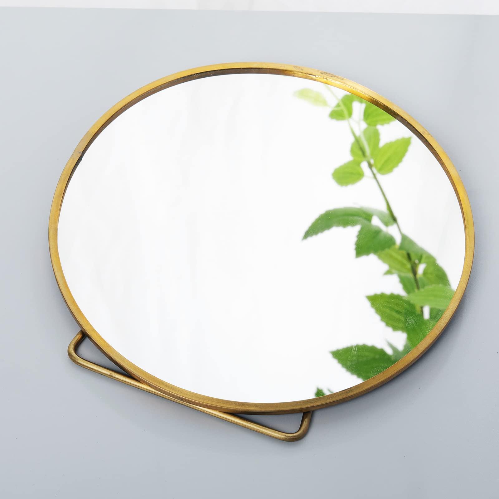 LONGSHENG - SINCE 2001 - Gold Vanity Makeup Mirror Table Desk Countertop Mirror Bathroom Shaving Make Up Mirror Home Decor-Round - Image 7