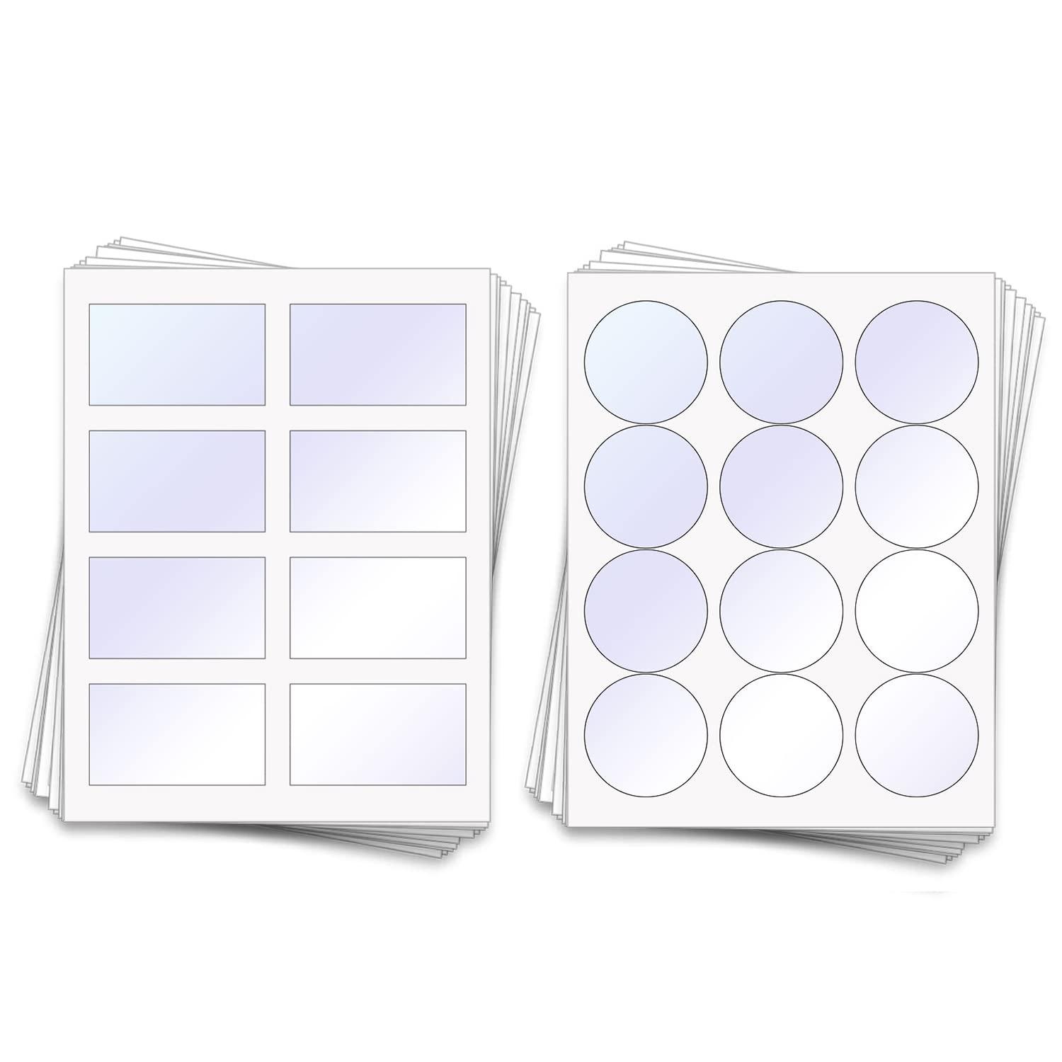 Printable Blank Mason Jar Sheet Labels for 48 Jars and Lids, for Inkjet and Laser Printers (Clear Gloss - Inkjet Only)