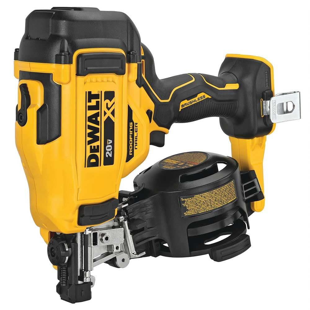 DeWalt 20V MAX Brushless 15 Degree Cordless Coil Battery Powered Roofing Nailer with Tool-Free Nail Tray (Yellow and Black) - Image 3