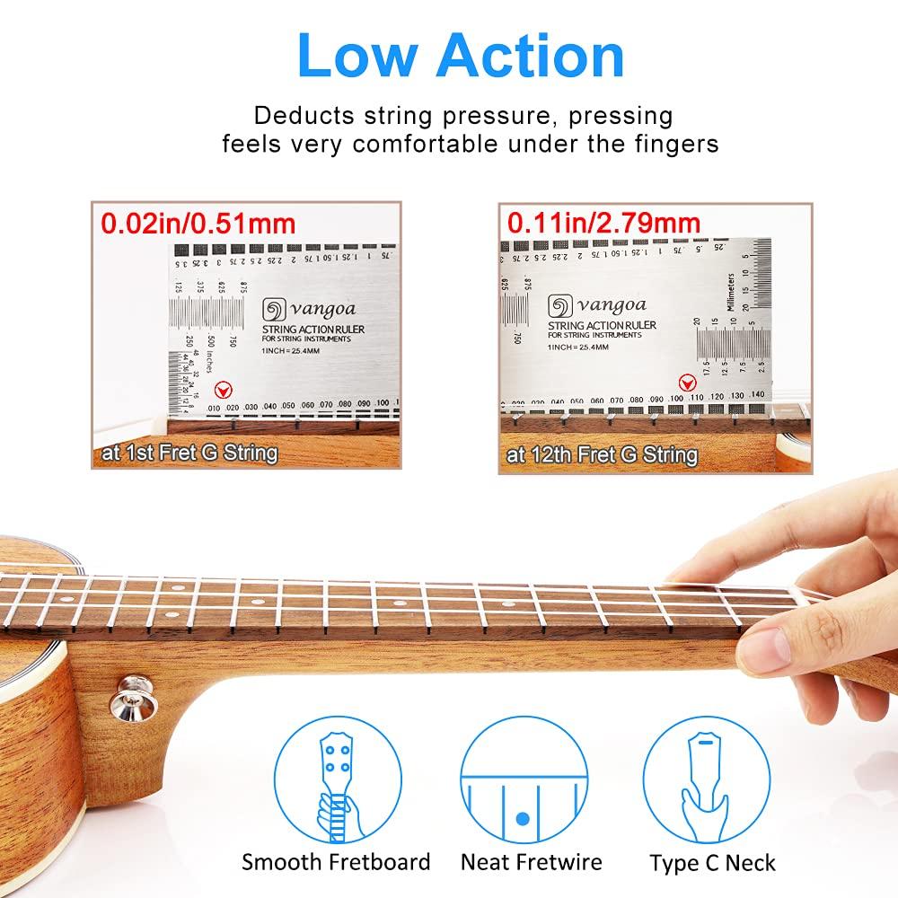 Tenor Ukulele 26 Inch Mahogany Professional Acoustic Ukelele Four String Wooden Hawaiian Uke Beginner Kit Ukuleles Bundle for Adult Starter Kit, by Vangoa - Image 5