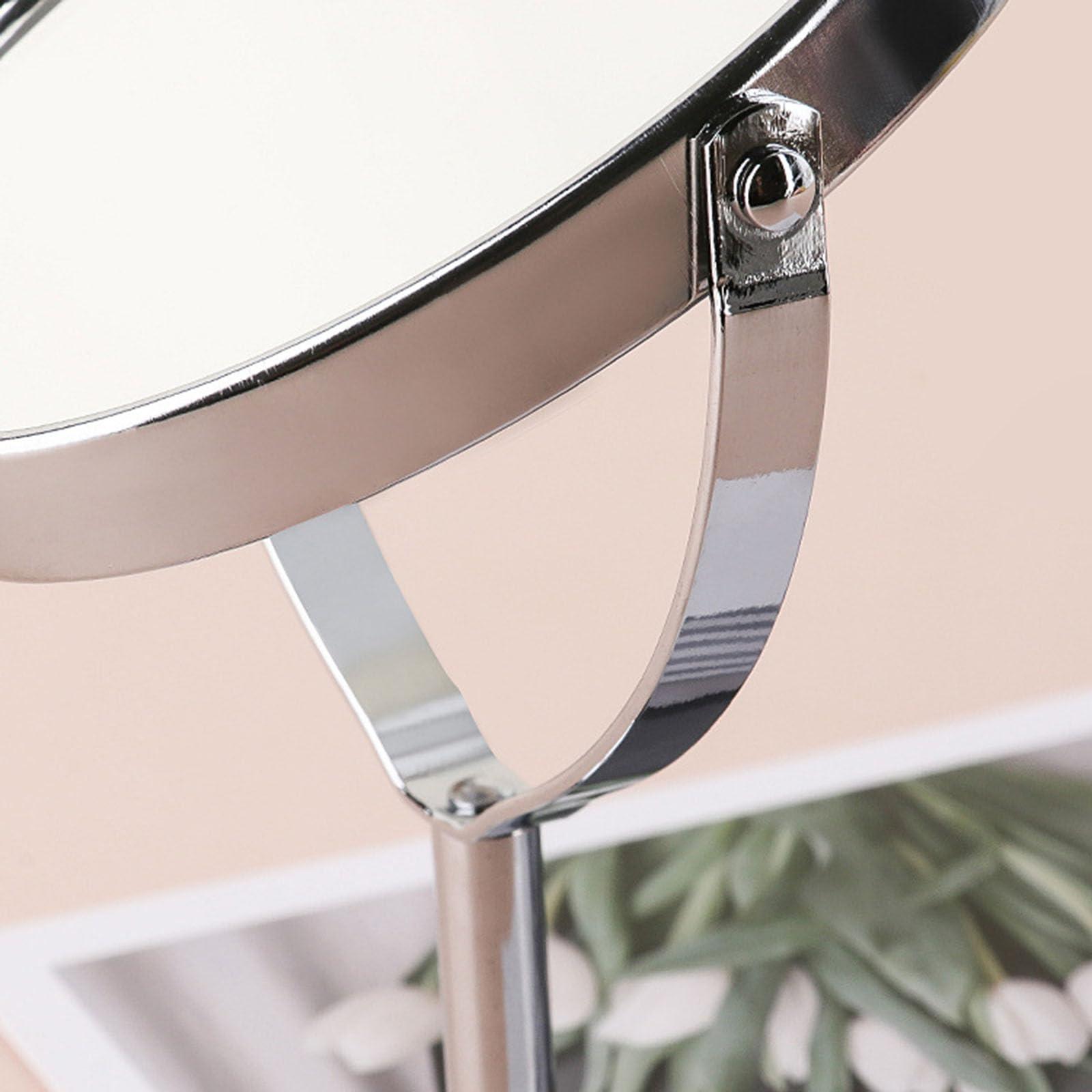 ZHU YU CHUN Portable Double-Sided 1x 2X Magnifying Mirror, Silver, 5.7"L x 3.4"W, Tabletop Mount, Modern Style, Perfect for Makeup, Dressing, Home Decor - Image 7