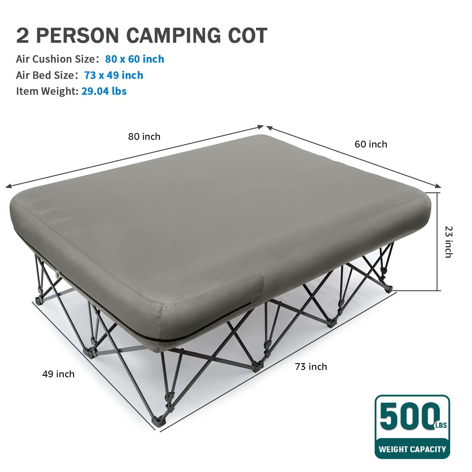KAMPKEEPER Camping Cot,Camping Cots for Adults,Folding Camping Cot with Inflatable Air Mattress and Carry Bag,for Outdoor Travel Camp Beach Vacation (not Included The Airpump) - Image 4