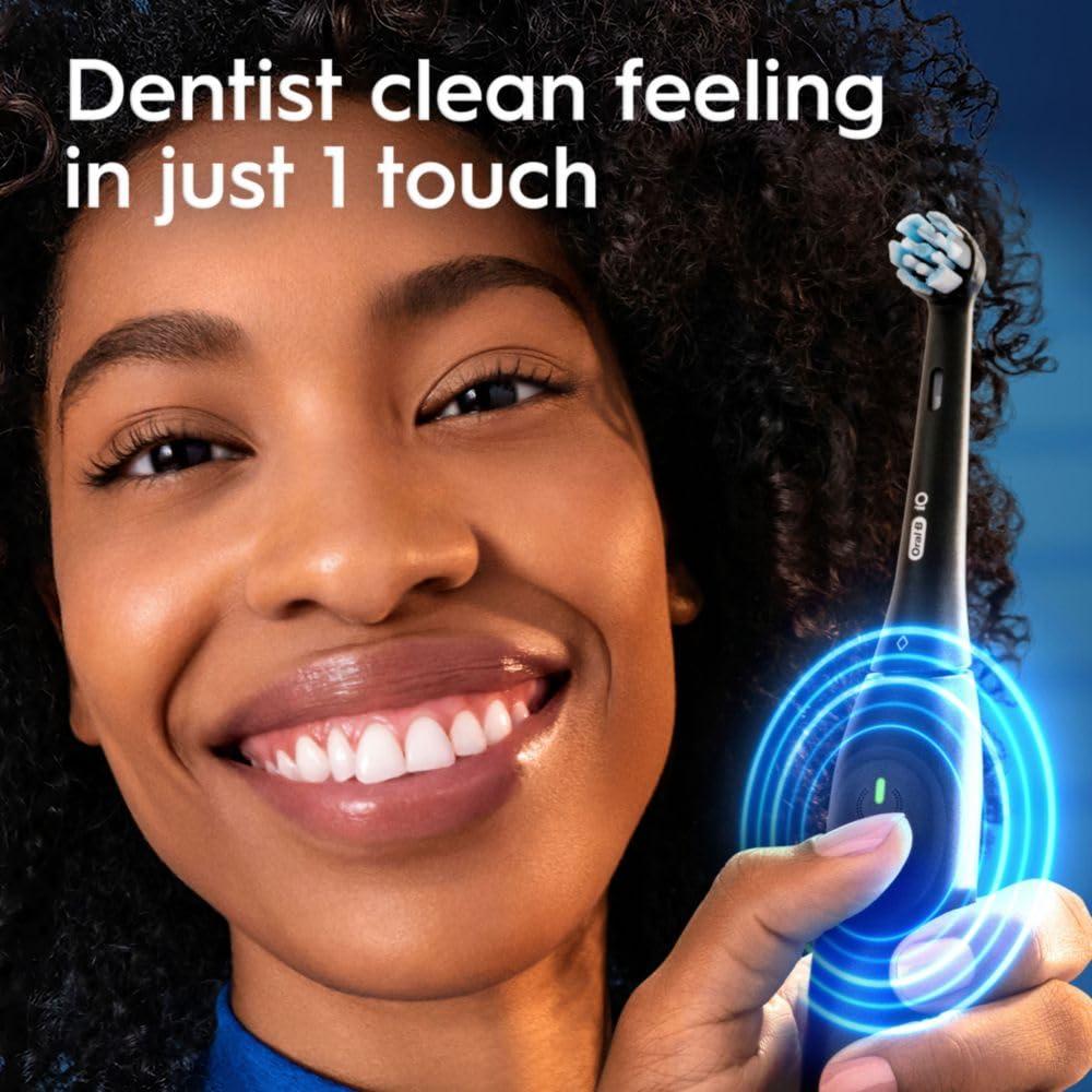 Oral-B iO Series 2 Rechargeable Electric Powered Toothbrush Starter Kit, Night Black with 2 Brush Heads - Automatic Pressure Sensor to Protect Gums - 3 Modes - 2 Min Timer - Image 5
