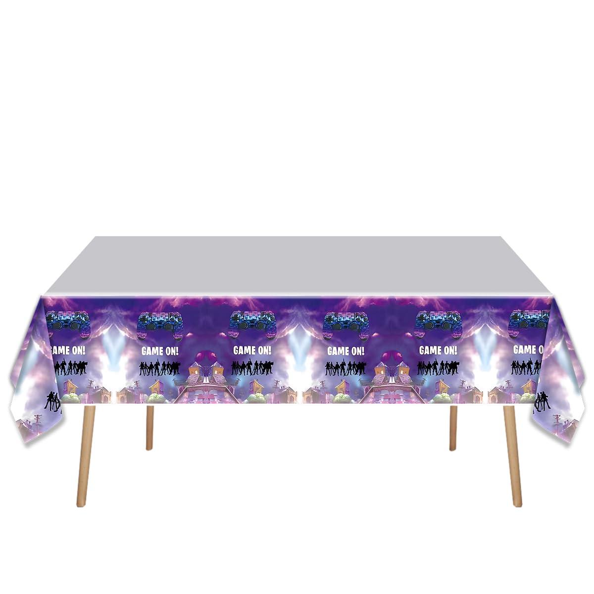 Video Game Party Supplies 20pcs Plates 20pcs Napkins and Tablecover Tableware Set for Purple Games Theme Birthday Party Serve 20 - Image 5
