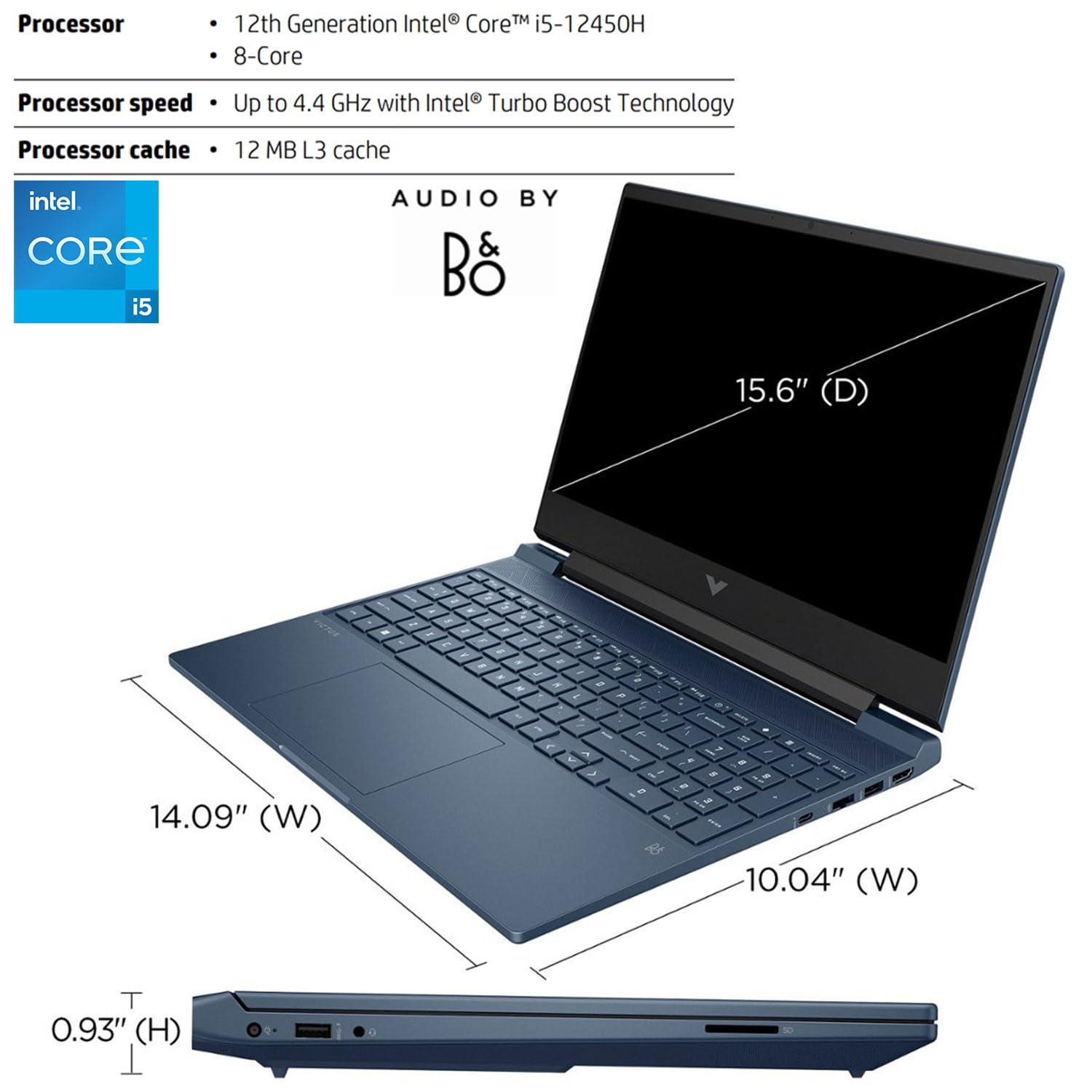HP Victus 15.6 i5 Gaming Laptop, 15.6" FHD 1920*1080 144Hz, Intel Core i5-12450H, NVIDIA GeForce RTX 3050, 32GB RAM, 1TB SSD, Backlit KB, Touchpad, SD Card Reader, Webcam, HDMI, Wi-Fi 6, W11 H, Blue - Image 4