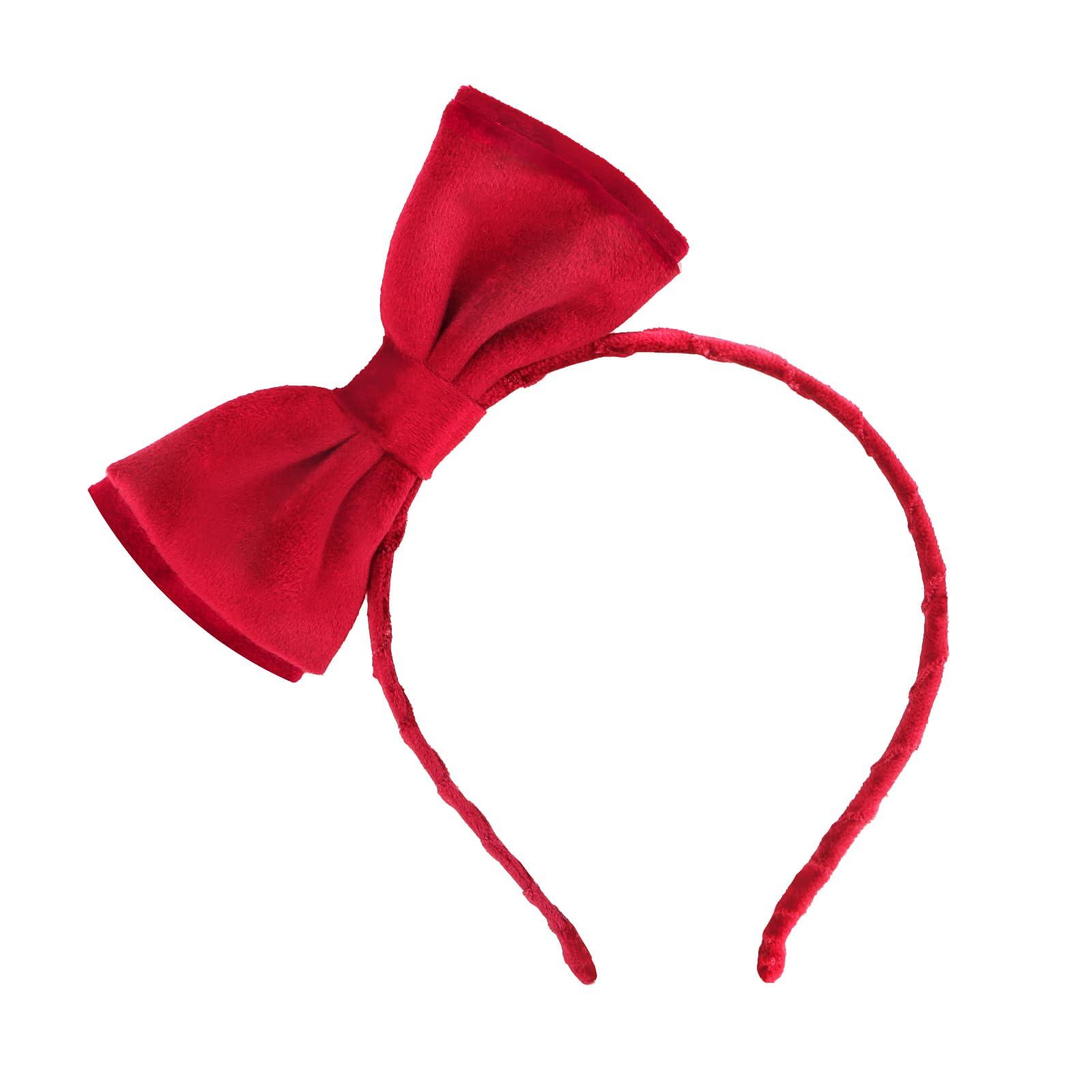 Jaciya Burgundy Velvet Bow Headband for Women Girls Hair Bow Headbands Cute Bowknot Hairband Cosplay Headpiece - Image 7