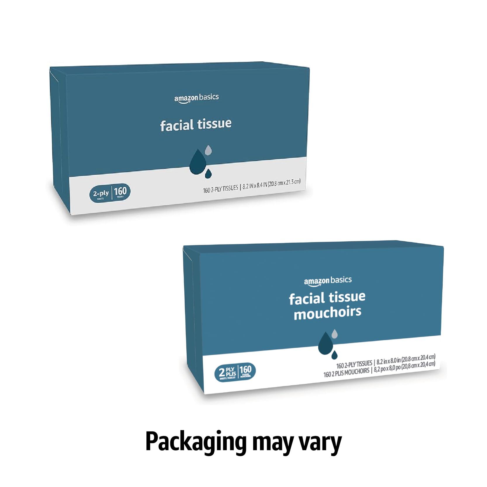 Amazon Basics Facial Tissue, 2-Ply, 2880 Count (18 Packs of 160), (Packaging May Vary) - Image 3