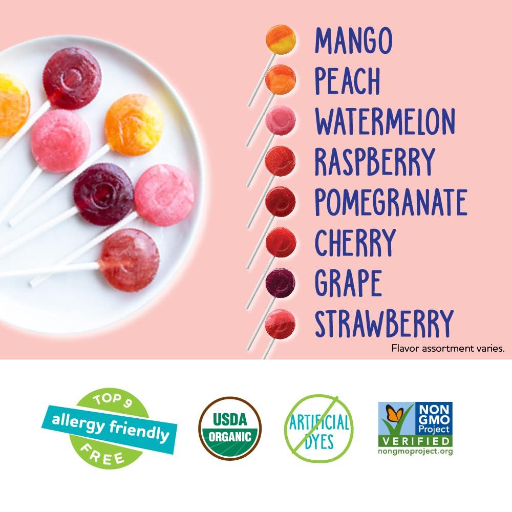YumEarth Organic Pops Variety Pack, 60 Fruit Flavored Favorites Lollipops, Allergy Friendly, Gluten Free, Non-GMO, Vegan, No Artificial Flavors or Dyes - Image 4