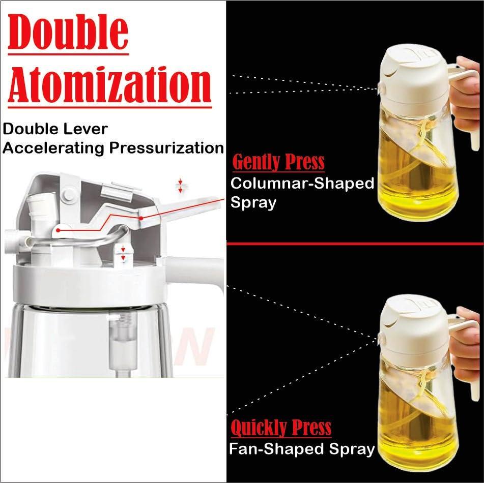 Kitchen Maiden 2-in-1 Olive Oil Sprayer and Dispenser – 16oz Glass Bottle for Cooking, Air Fryer, Salad, BBQ – Dual-Use Oil Mister & Pourer, Food-Grade, Leakproof Design - Image 5