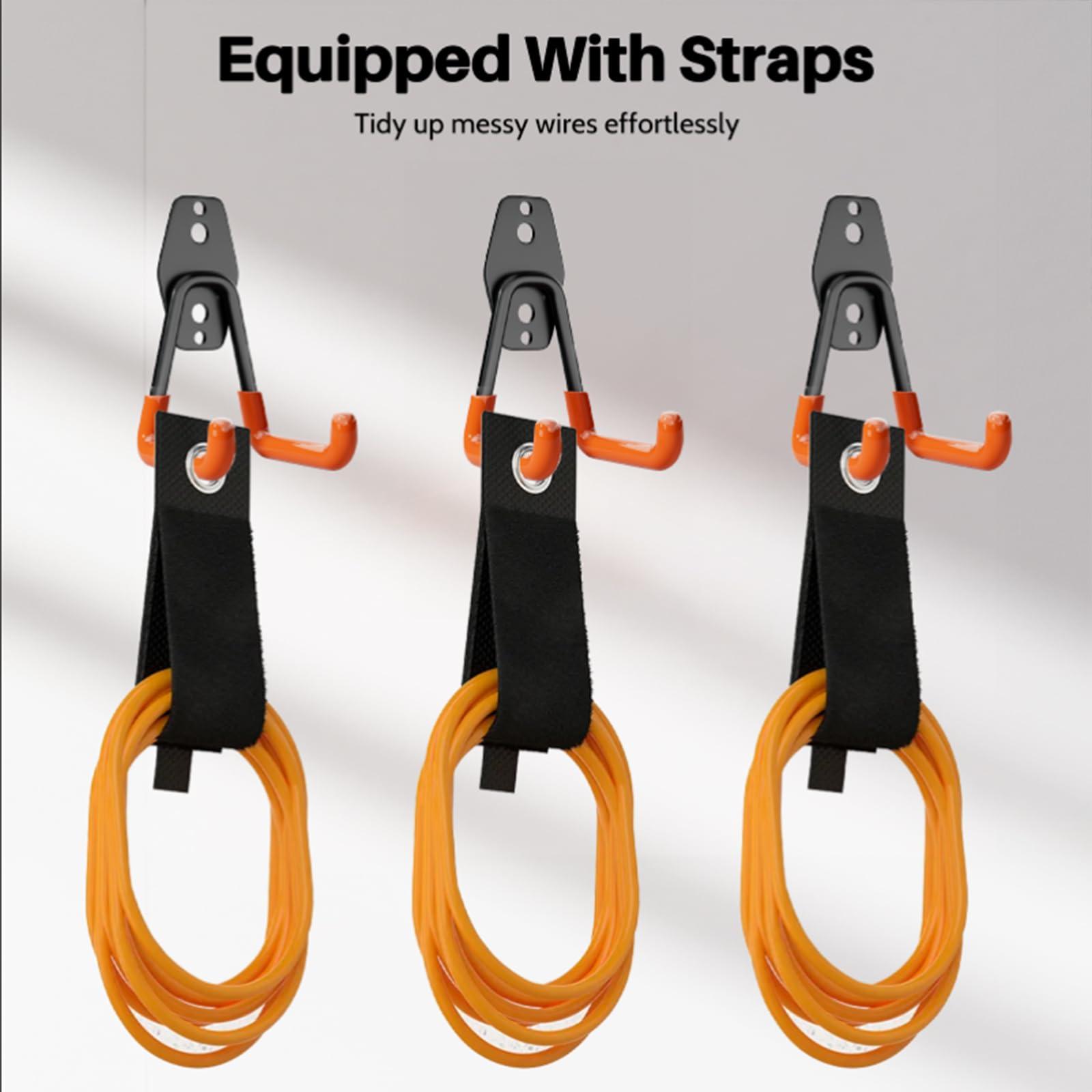 Wallavant Garage Hooks Heavy Duty, 8 Pack Wall Mount Storage Hangers with Extension Cord Holder Organizer, for Power Tool, Garden Tool, Utility, Ladder, Hose and More - Image 5