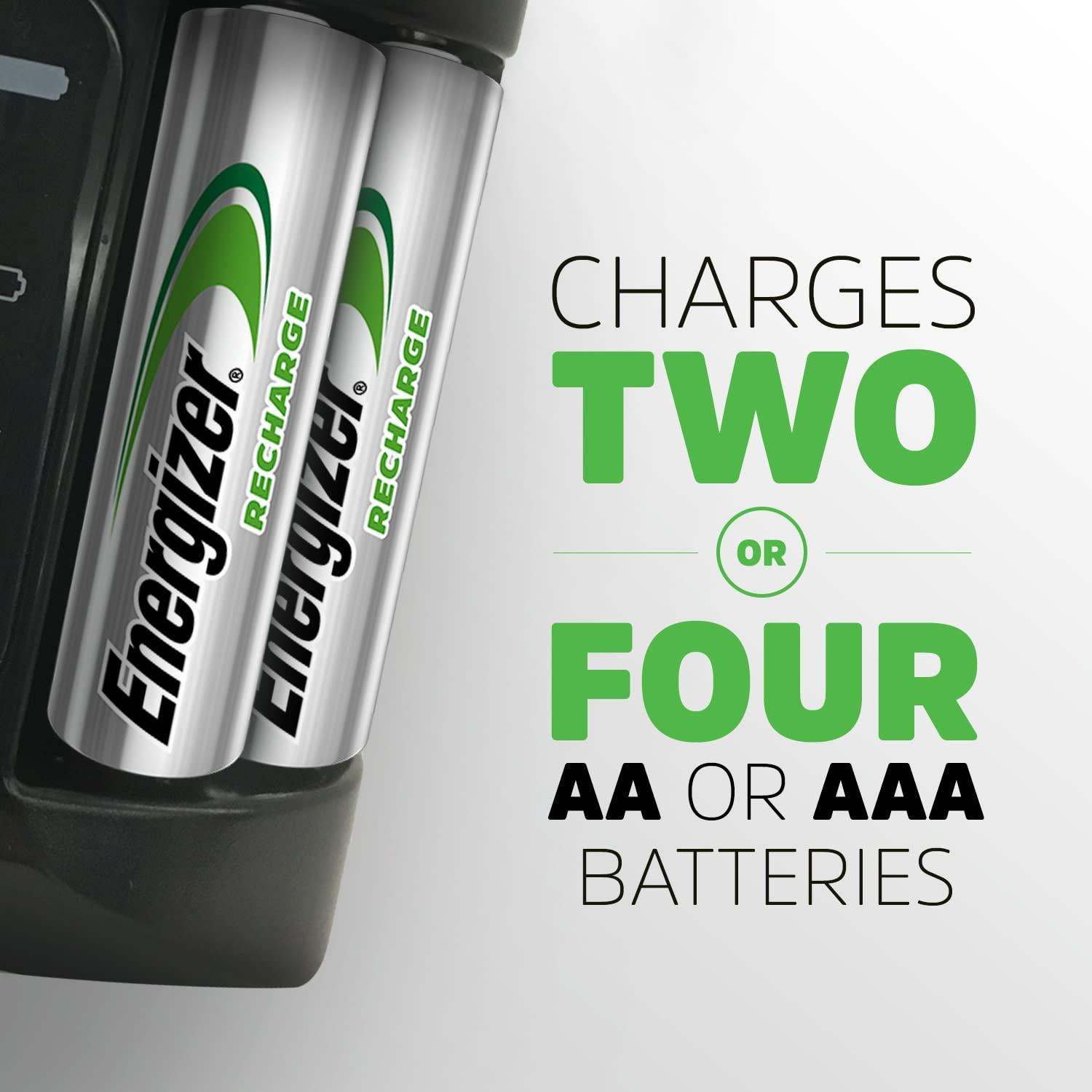 Energizer Recharge Pro Rechargeable AAA and AA Battery Charger With 4 NiMh Rechargeable AA Batteries, Provides a Full Charge in 3 Hours - Image 2
