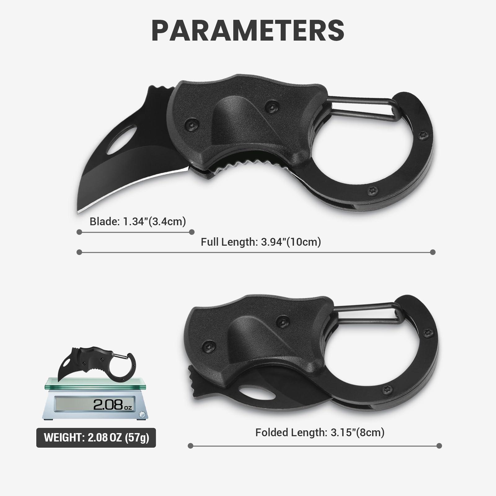 FUNBRO Small Pocket Knife Gift for Men, Keychain Box Cutter with 1.34inch Blade, Mini Folding Knives EDC Gadgets for Everyday Carry, Stocking Stuffers Gift for Adults Men Him - Image 6
