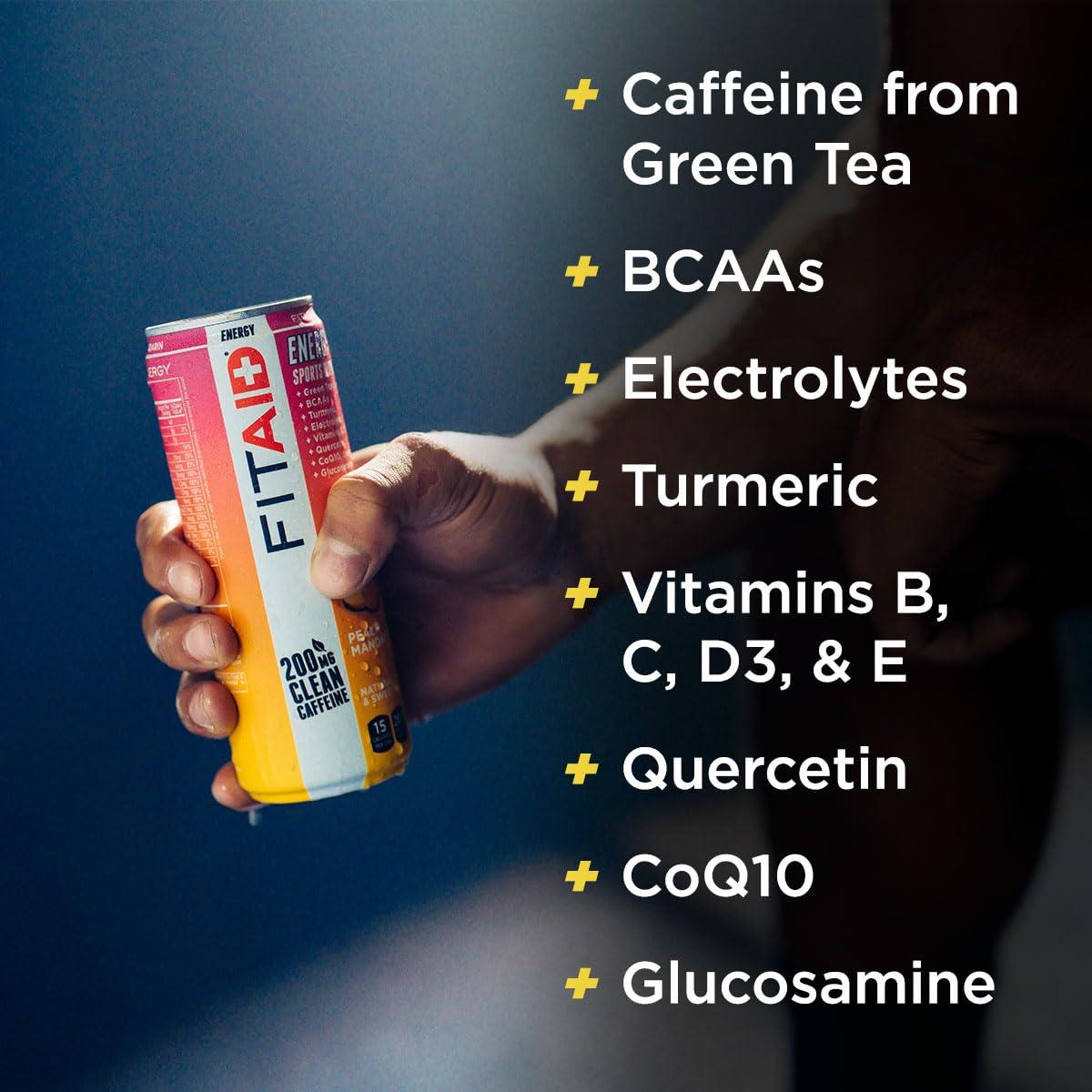 LIFEAID FITAID Energy, 200mg Natural Caffeine, Keto, Variety Pack, Optimum Performance Formula: BCAAs, Quercetin, Electrolytes, Omega-3s, 15 Calories, Paleo, Vegan & Gluten-Free, 12 Fl Oz (Pack of 12) - Image 7