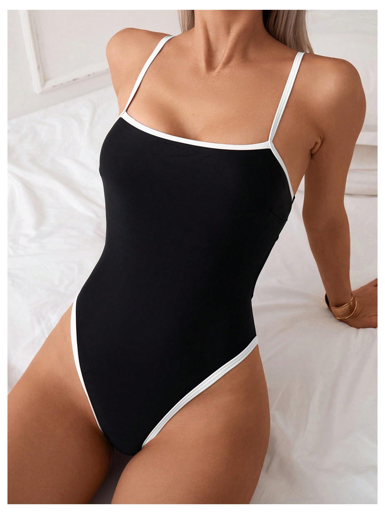 SweatyRocks Women's Tie Backless One Piece Swimsuit Cut Out Bathing Suit Swimwear - Image 2