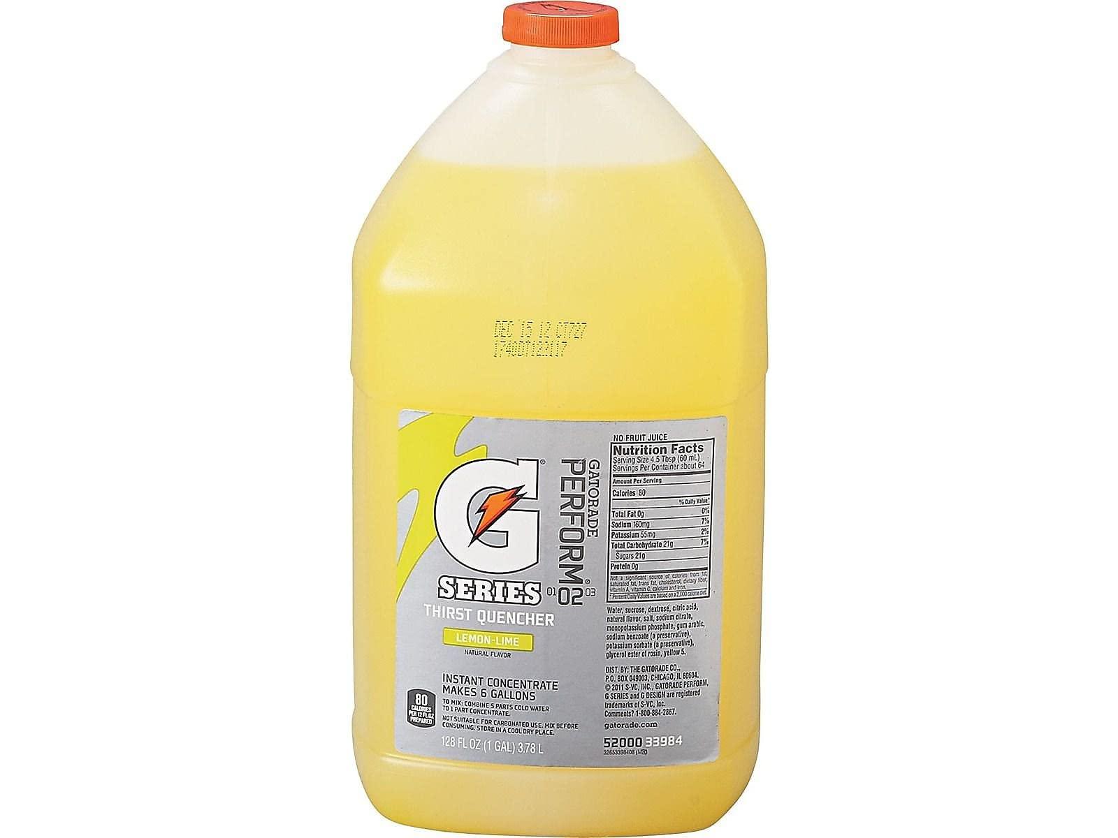 Gatorade 03984 Thirst Quencher Liquid Concentrate, Yellow, Lemon-Lime, 128 Fl Oz (Pack of 4)
