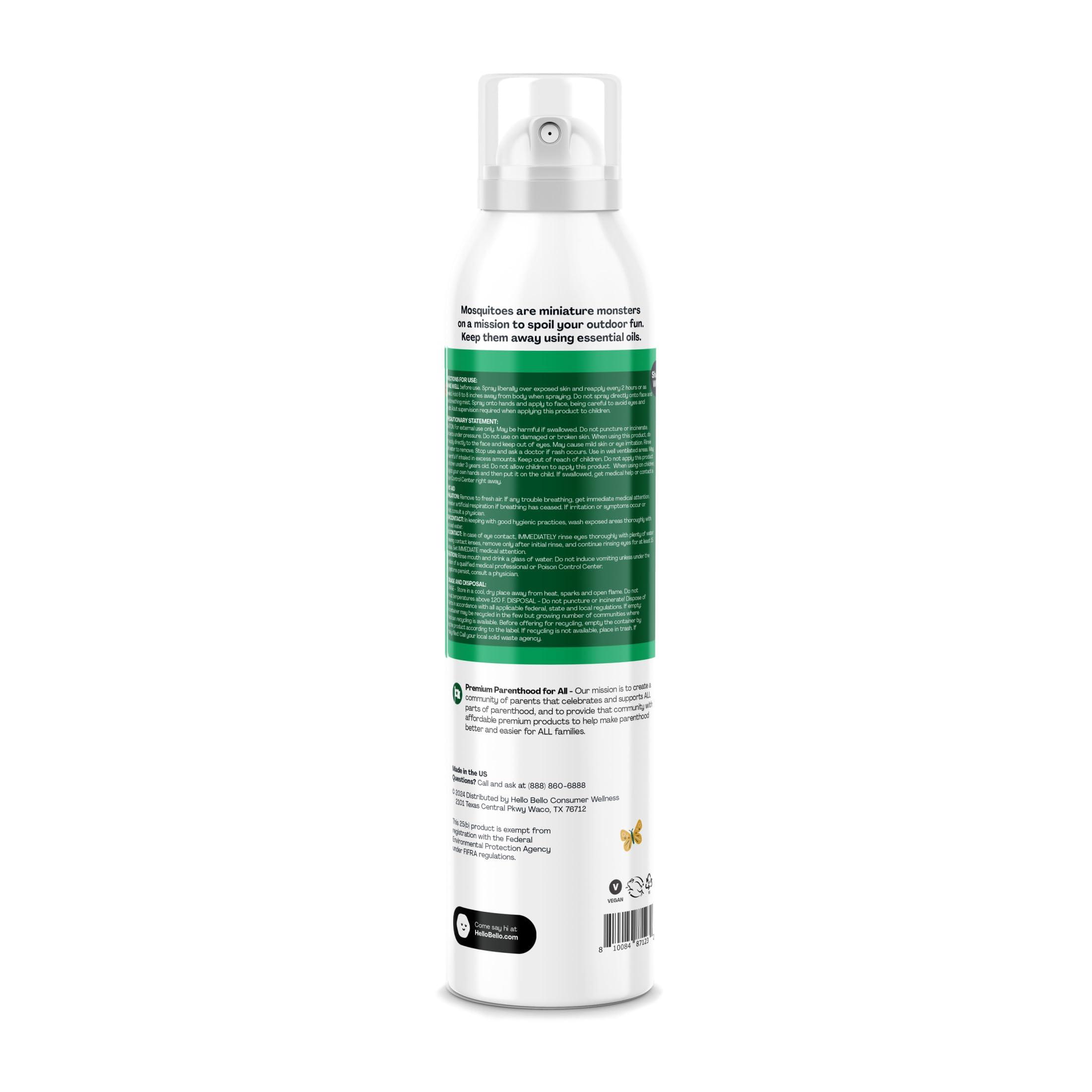 Hello Bello Mosquito Repellent Spray, with Natural Lemongrass, Cedarwood, Citronella, and Peppermint Oils, 5oz Can - Image 6