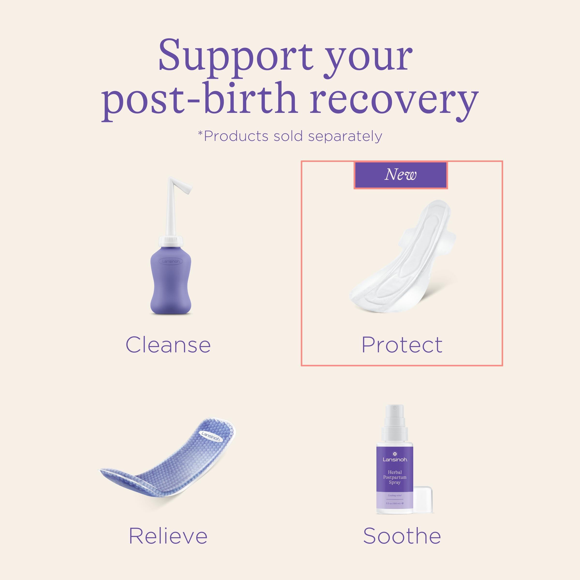 Lansinoh Postpartum Maxi Pads Bundle, 40 Count, Heavy Absorbency Overnight Pads with Wings, Includes 2 Sizes for Extra Protection, Postpartum Essentials - Image 4