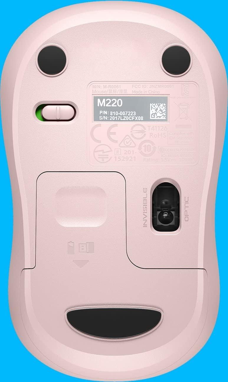 Logitech M220 Silent Wireless Mouse, 2.4 GHz with USB Receiver, 1000 DPI Optical Tracking, 18-Month Battery, Ambidextrous, Compatible with PC, Mac, Laptop - Rose (Renewed) - Image 6