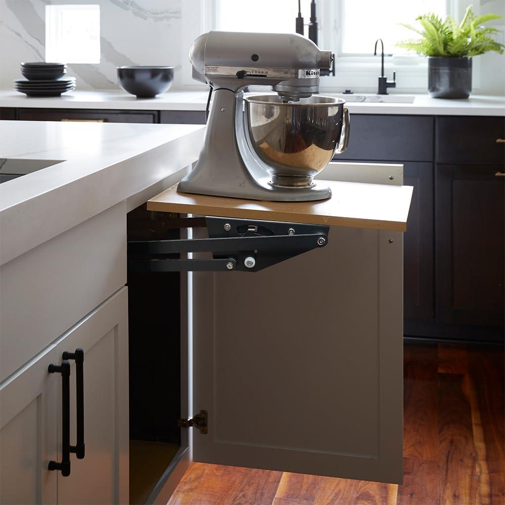 Mixer Lift for Cabinet，Appliance Lift for cabinet-Soft Close Heavy Duty Kitchen Appliance storage lifting system，with Locking Mechanism，Max load 50lb. - Image 2