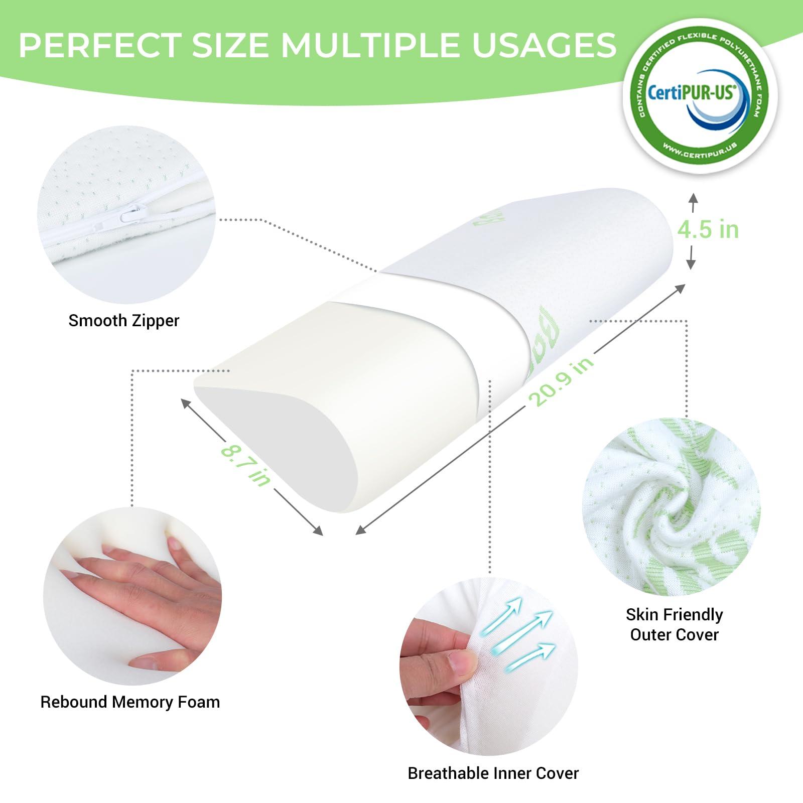 COOLBEBE Cervical Neck Pillows for Pain Relief, 2PCS Foam Neck Support Pillows for Bolster, Neck Roll Pillow for Sleeping and Spine Protecting (2pack) - Image 3