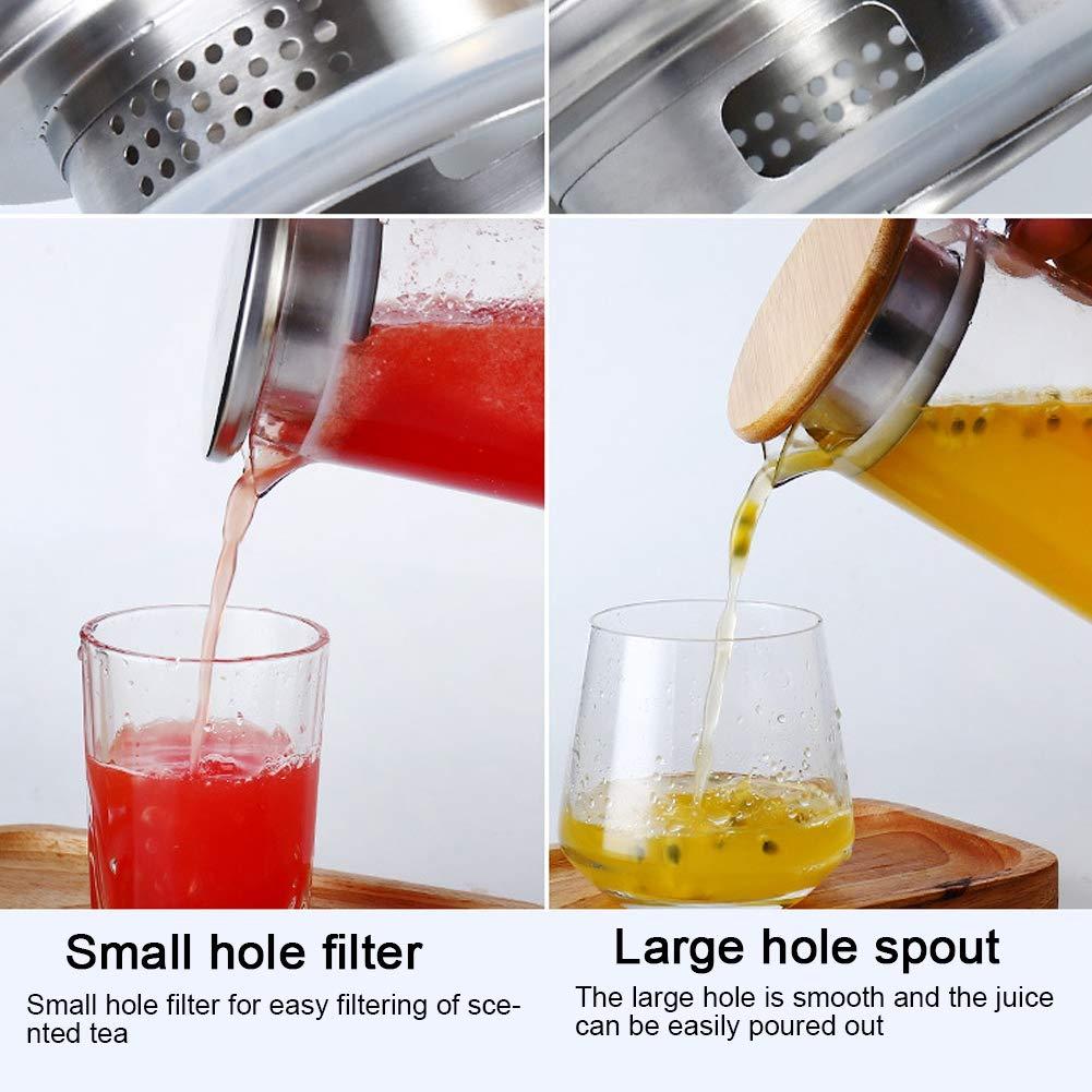 Acrylic Water Pitcher with Lid, 40 Oz Plastic Transparent Iced Tea Water Jug Drink Pitcher Beverage Carafe Pitchers for Juice Tea Coffee Milk(Bamboo Lid) - Image 7