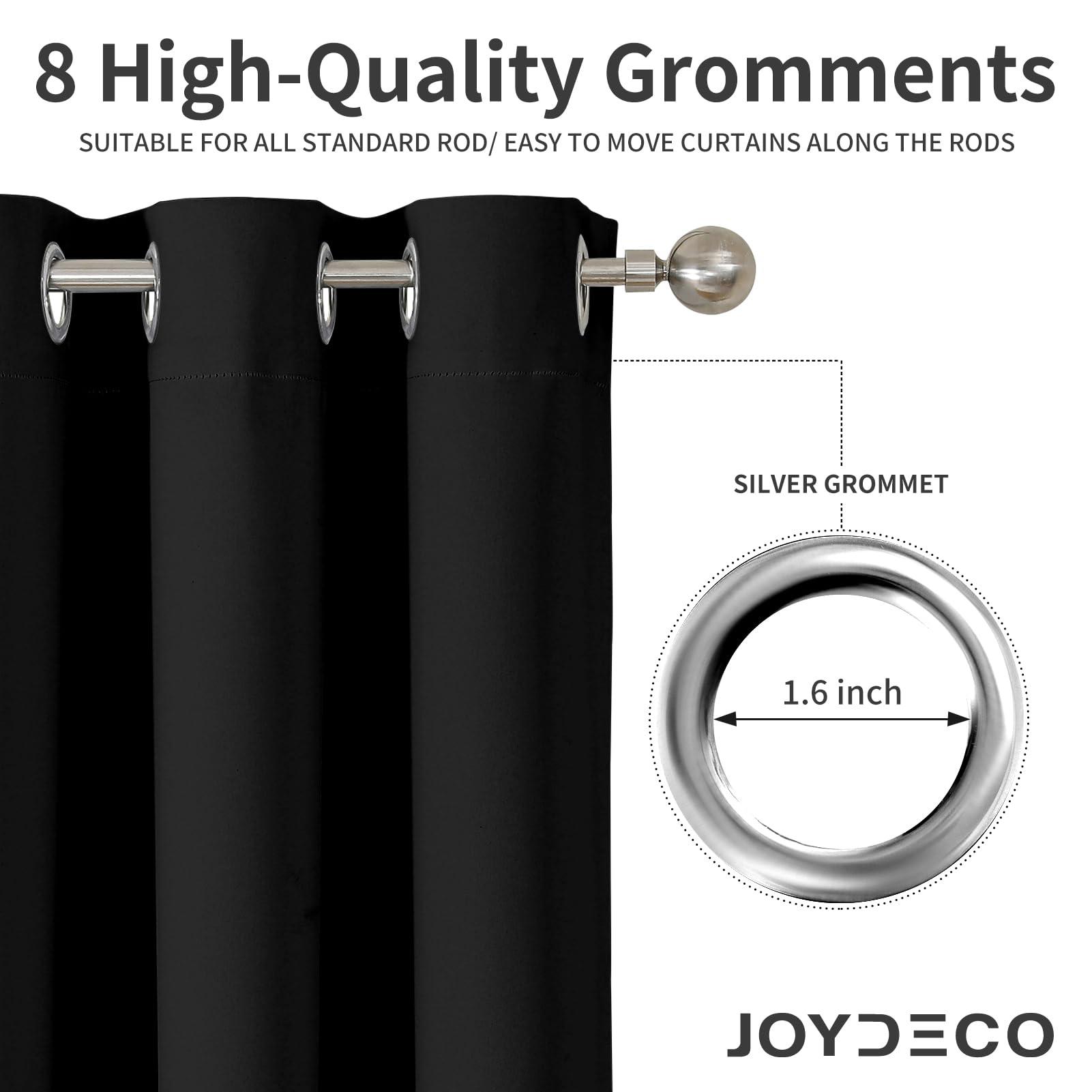 Joydeco Blackout Curtains 84 Inch Length 2 Panels Set, Thermal Insulated Long Curtains& Drapes 2 Burg, Room Darkening Grommet Drapes for Bedroom Living Room Window (Black, W52 x L84 Inch) - Image 4