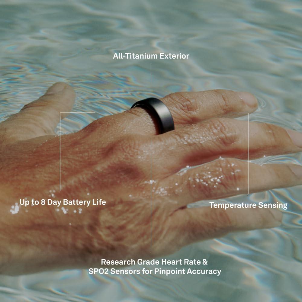 Oura Ring 4 - Gold - Size 7 - Smart Ring - Size First with Oura Ring 4 Sizing Kit - Sleep Tracking Wearable - Heart Rate - Fitness Tracker - Up to 8 Days of Battery Life - Image 8