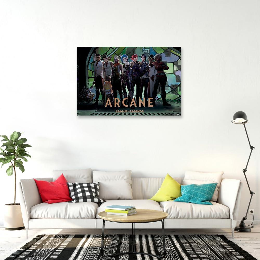 Arcane - League Of Legends - Manga Anime TV Show Poster (Characters In Zaun Arcade) (Size: 36" x 24") - Image 3