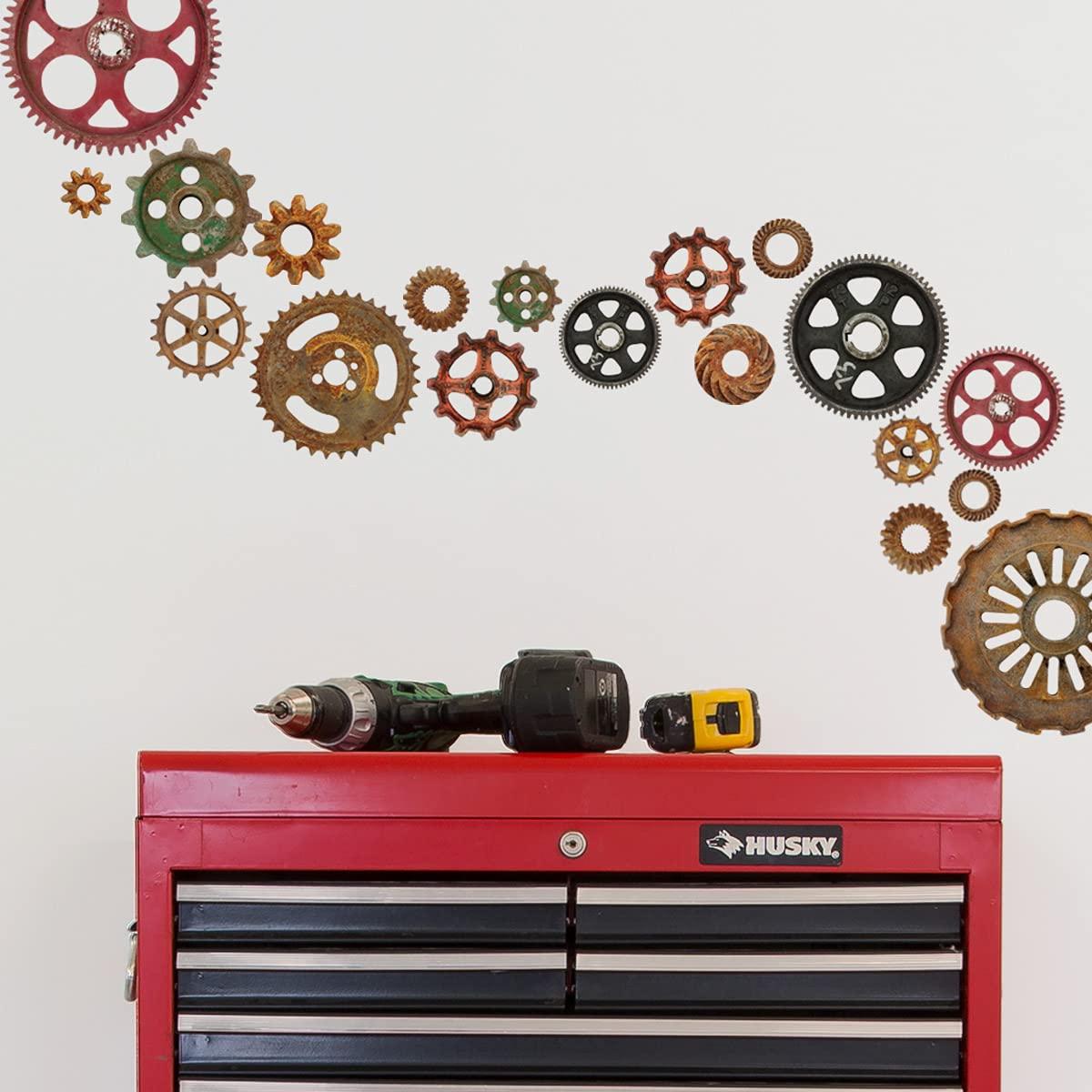 Retro Planet.com - Gears Hardware Vinyl Sticker Set, Steampunk Industrial Cogs Peel and Stick Decals, Laptop, Car, Locker, Notebooks, Planners, Water Bottles (Set of 19, from 1.25” to 5.5”) - Image 6