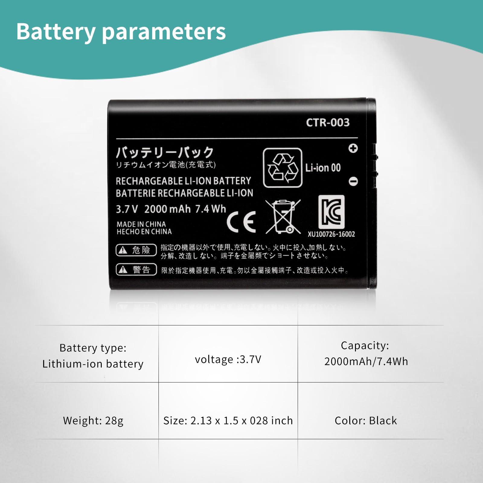 oliadeo Replacement 3DS 2DS Battery: CTR-003 Compatible with for Nintendo Old 3DS, 2DS, 2DS XL Game Console Lithium-ion Battery with Tool (Not for New 3DS, 3DS XL) - Image 4