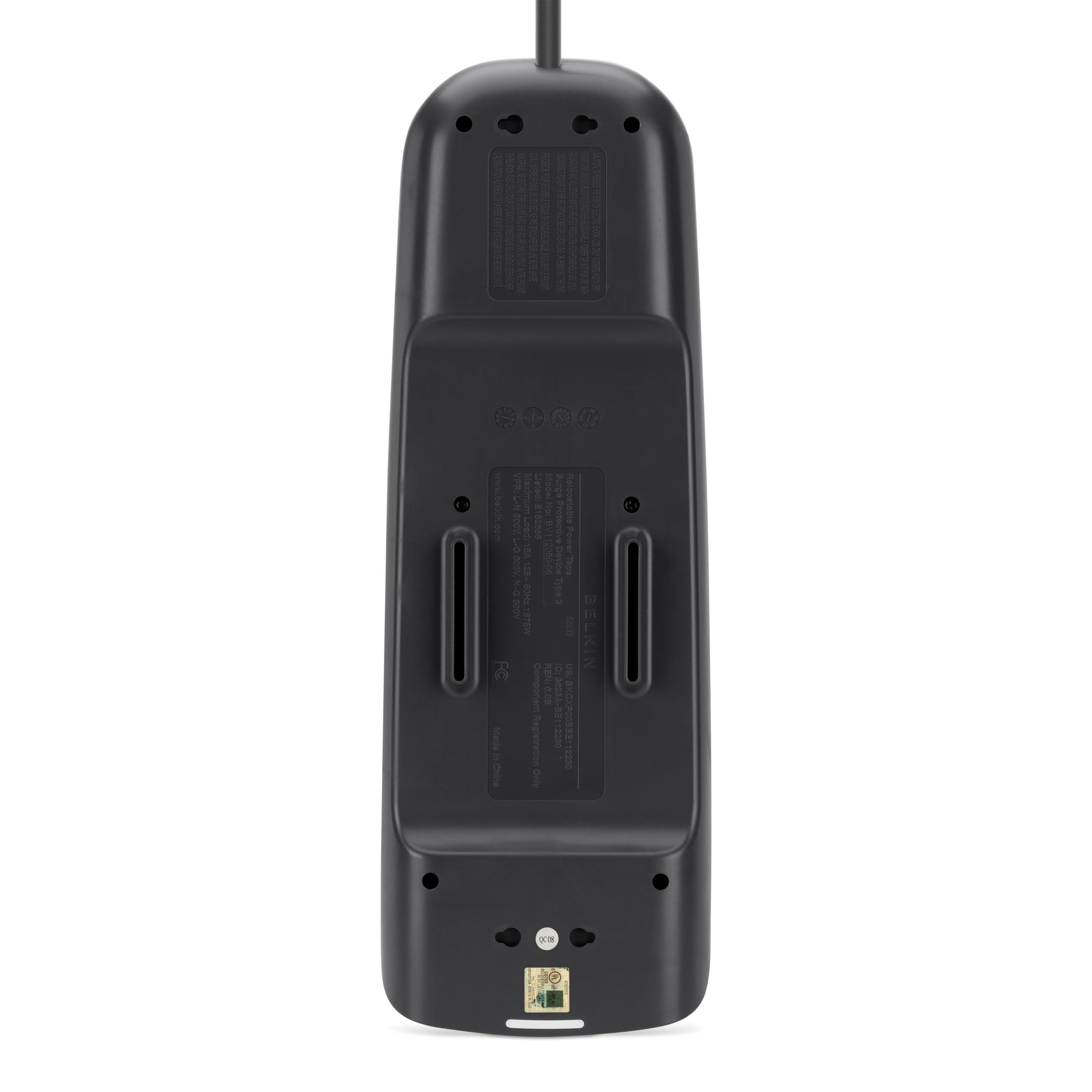 Belkin Power Strip Surge Protector - 12 AC Multiple Outlets, Ethernet & Cable Protection - 8 ft Long Extension Cord for Home, Office, Travel, Computer Desktop & Phone Charger - 3996 Joules, White - Image 3