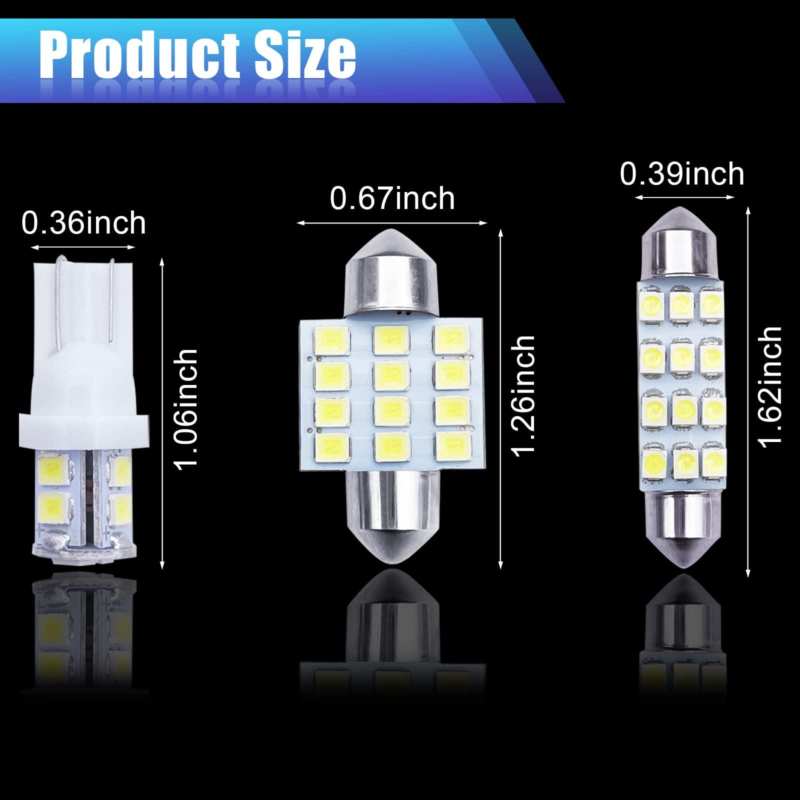 YOGEIER Car Led Bulb, Led Combination Set of 24 Sets, Used for Car Interior/Indoor Map Dome/ Trunk / License Lights, Etc. (White) - Image 2
