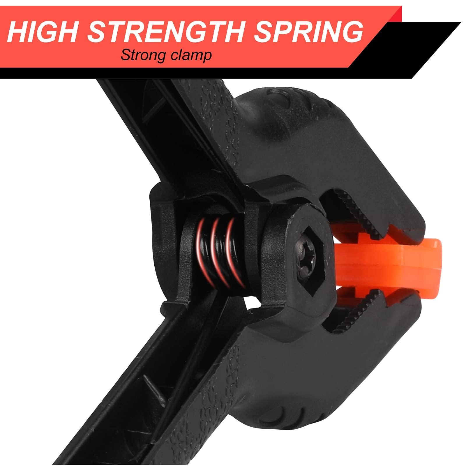 12 Pack Plastic Spring Clamps, 3.5inch Small Heavy Duty Clips for Crafts, Backdrop Stand, Woodworking, Photography Studios (Black) - Image 6