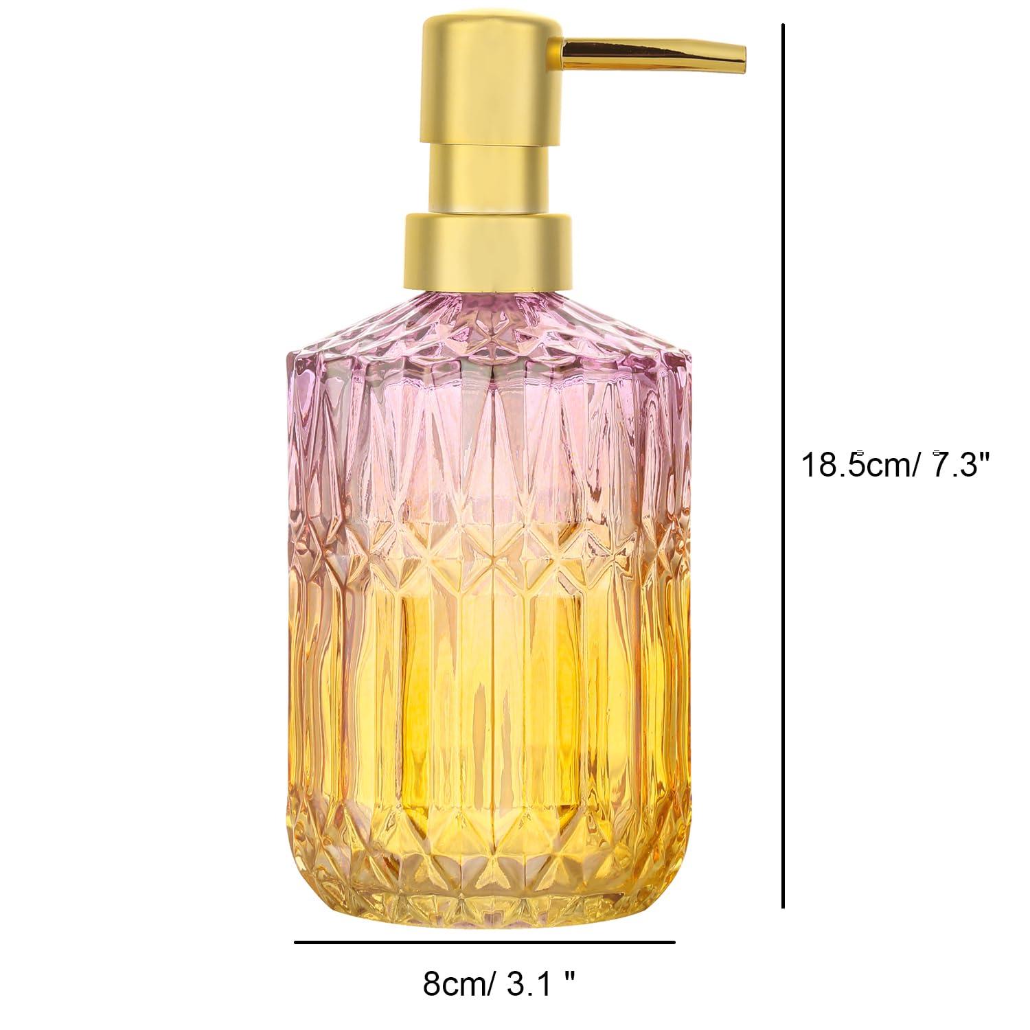 YunNasi Soap Dispenser with Pump, Refillable Liquid Hand Soap Dish Soap Dispensers for Bathroom Counter, Kitchen Sink (PurpleOrange) - Image 3