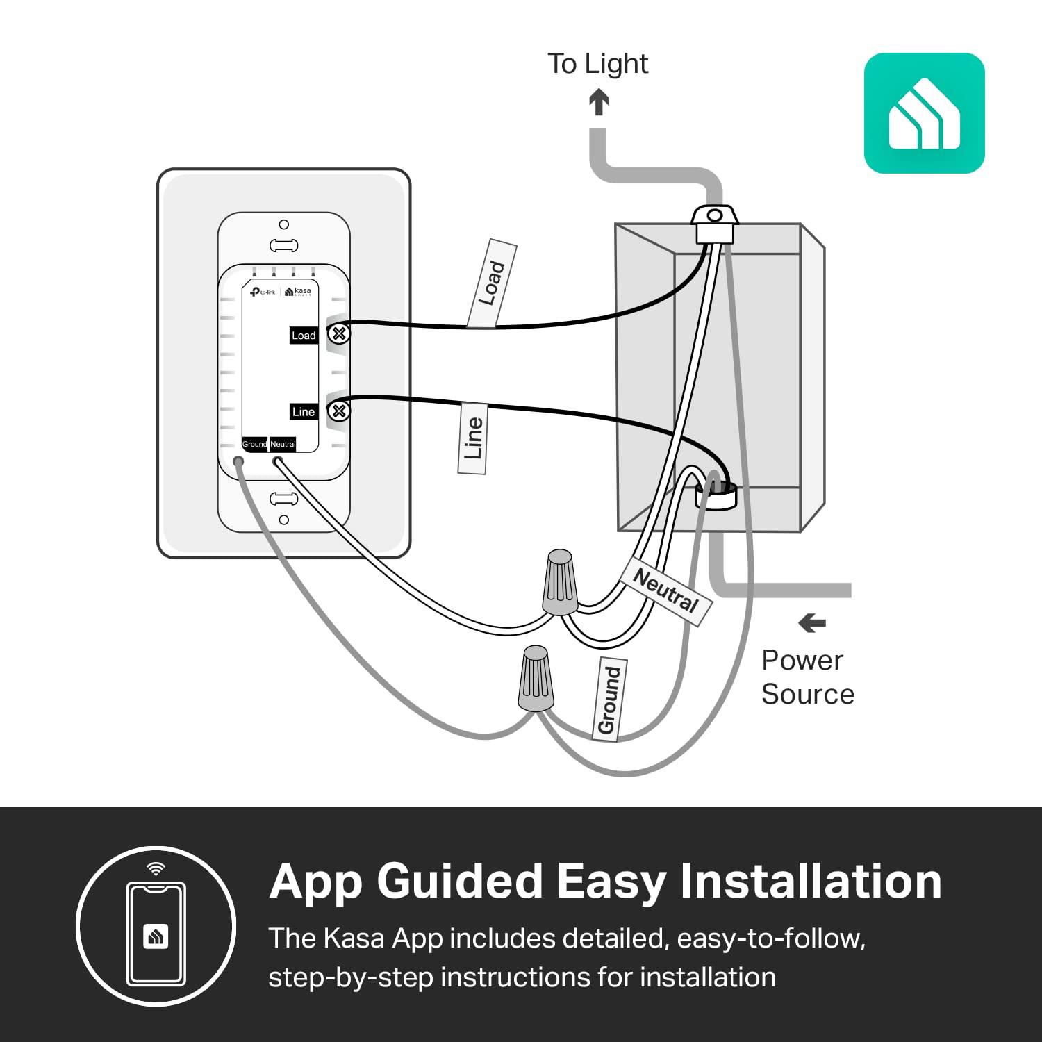 Kasa Apple HomeKit Smart Dimmer Switch KS220P3, Single Pole, Neutral Wire Required,2.4GHz Wi-Fi Light Works with Siri, Alexa and Google Home,UL Certified, No Hub Required,White, 3 Count (Pack of 1) - Image 6