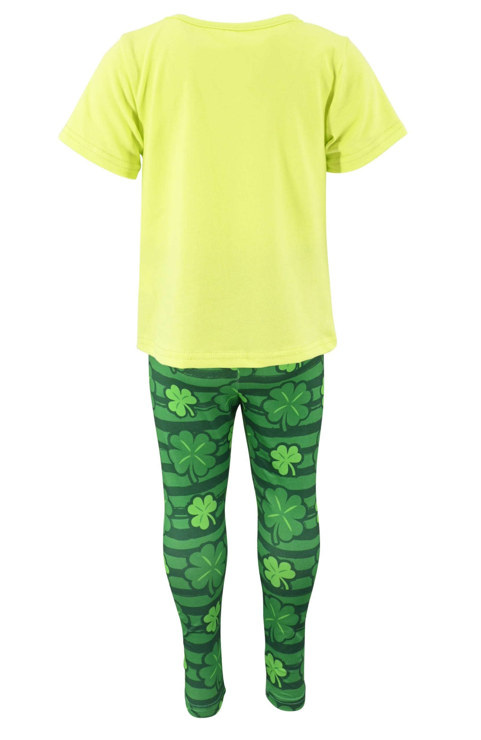 Unique Baby 2 Piece Girls Printed Leggings Outfit with Short Sleeve Shirt Kid and Toddler Clothes Set - Image 7